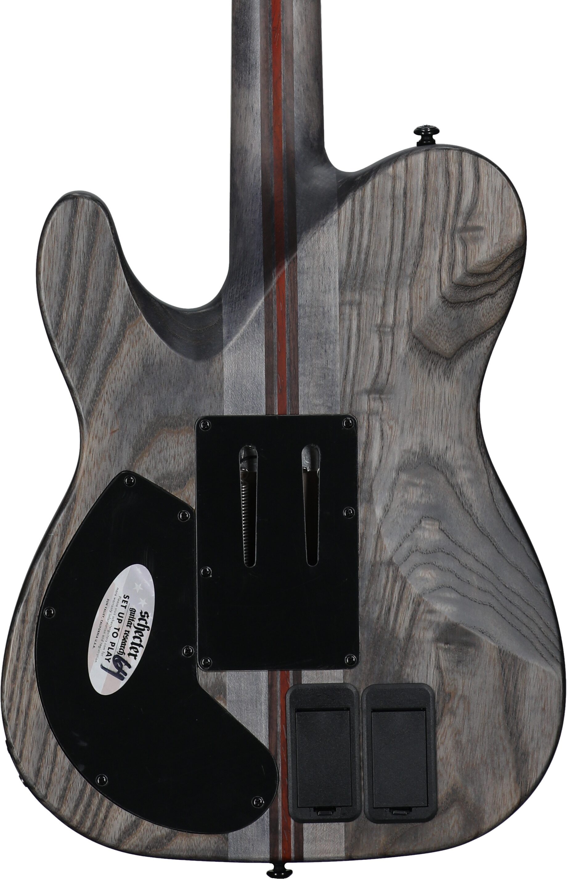 Schecter PT FR-S SLS Elite Evil Twin Electric Guitar, Satin Black, Body Straight Back