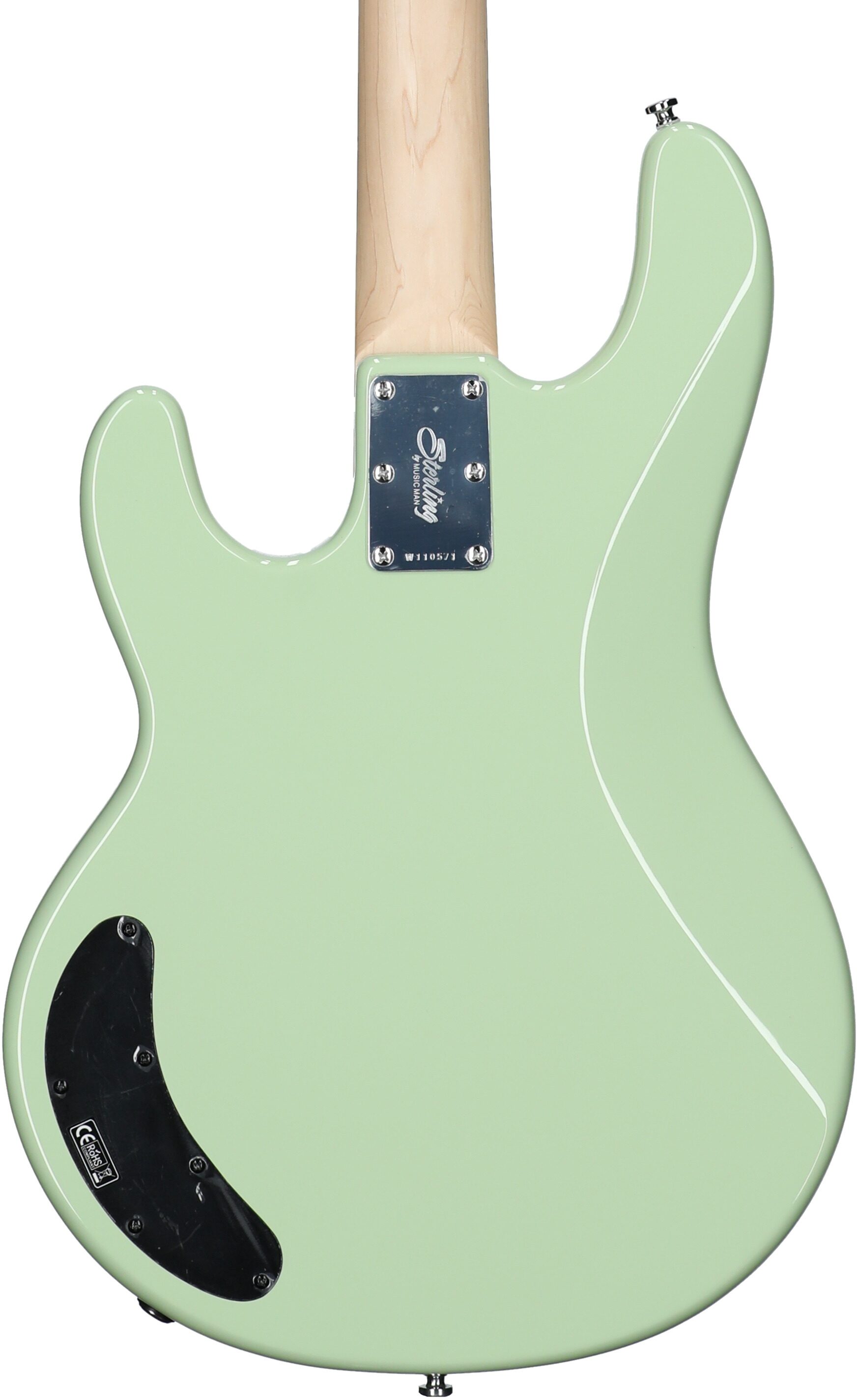 Sterling Intro Series StingRay Electric Bass, Misty Green, Body Straight Back
