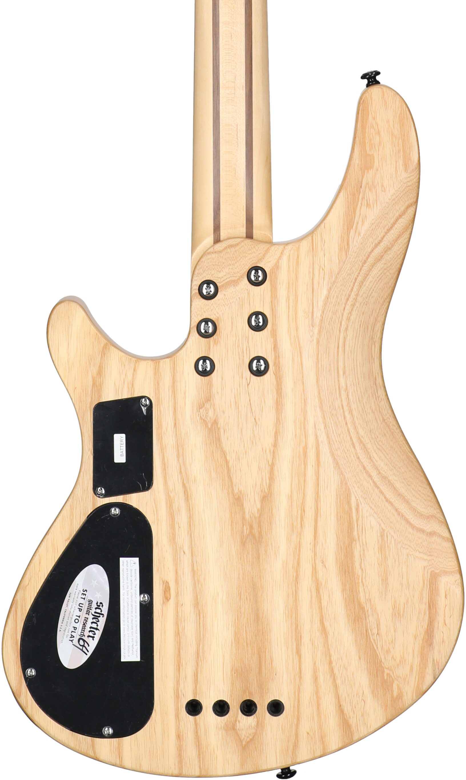 Schecter Reaper-4 Electric Bass, Natural Satin, Body Straight Back