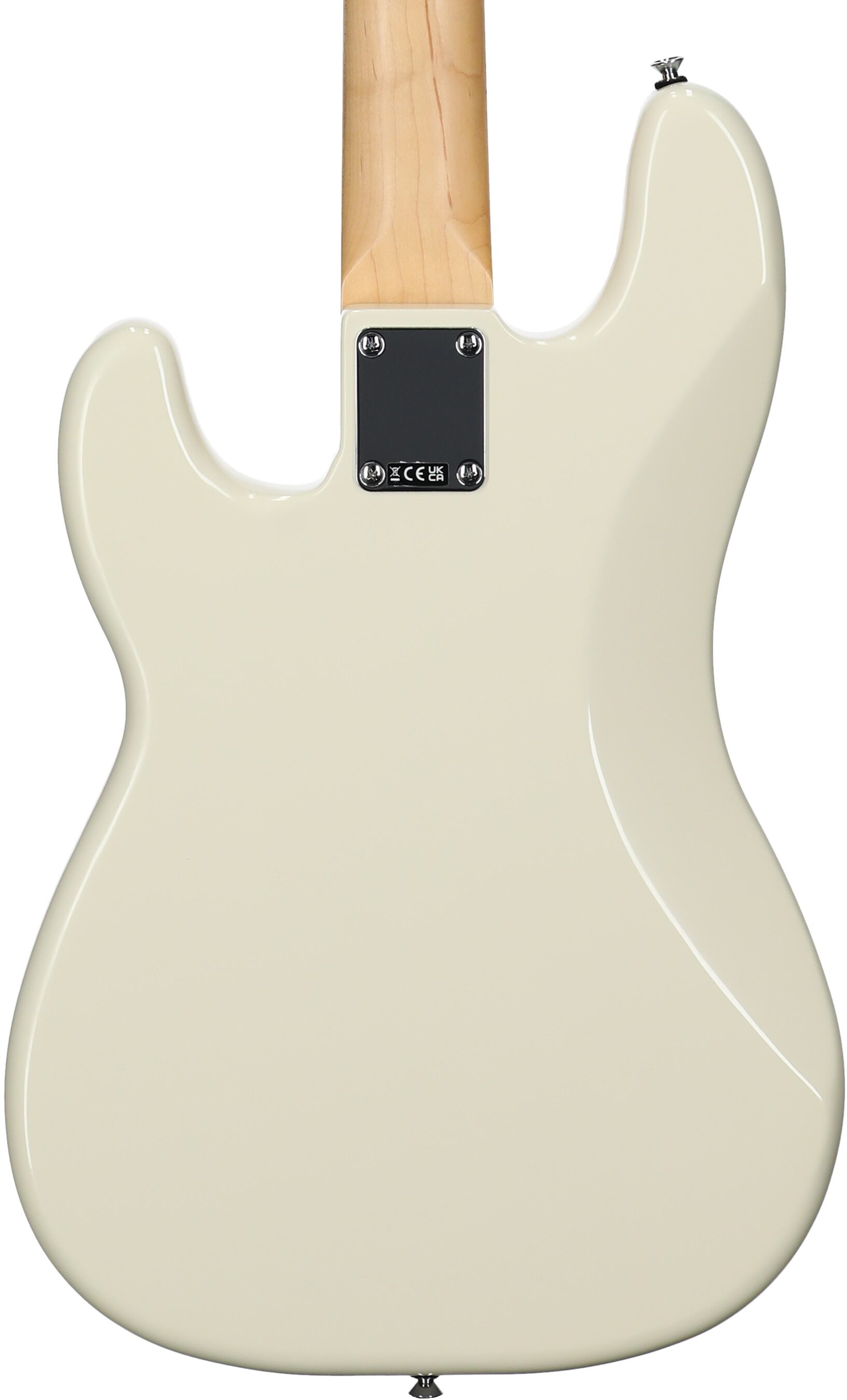 Fender Standard Precision Bass Guitar, Maple Fingerboard, Olympic White, Body Straight Back