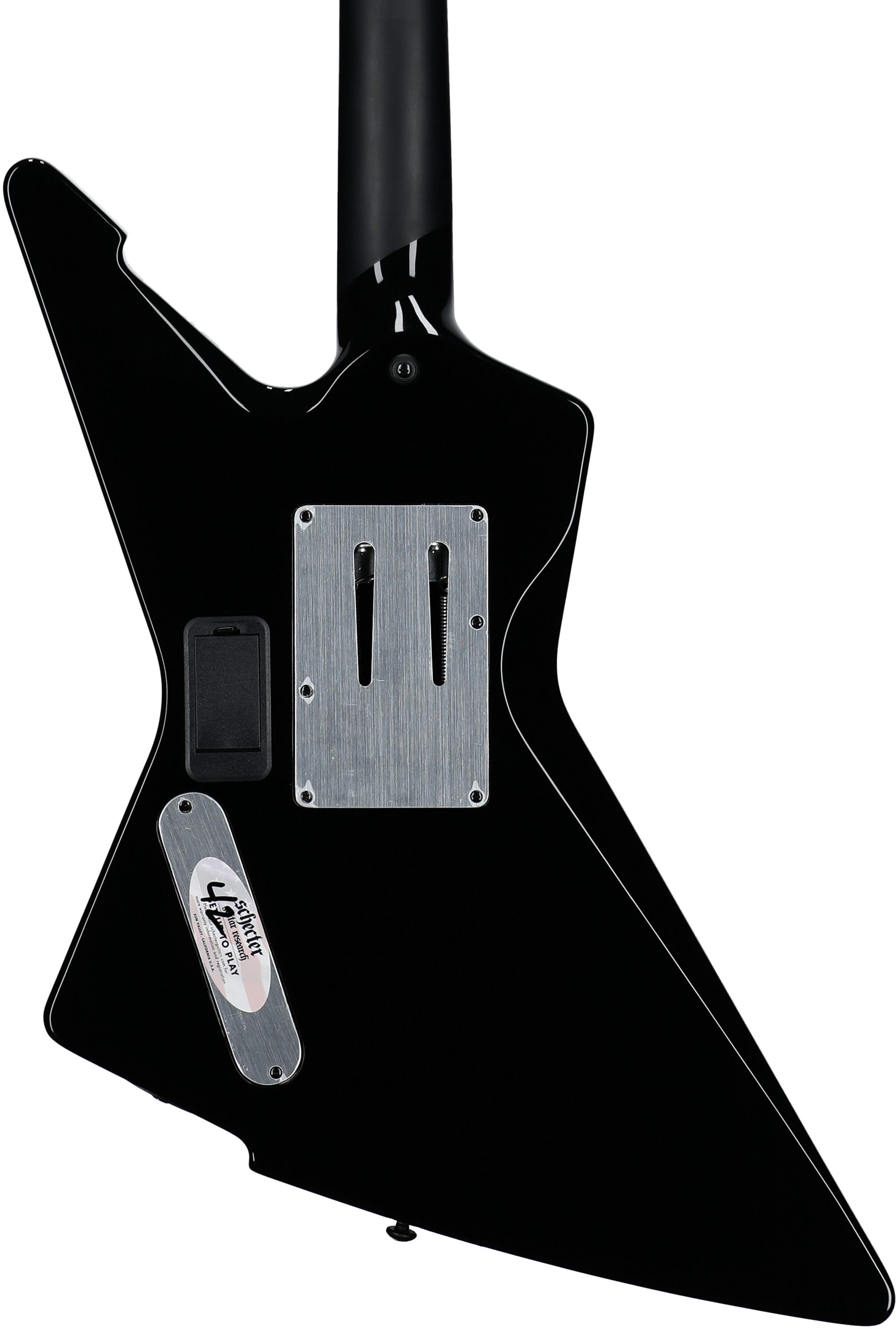Schecter E-1 FR Przym Palladium Electric Guitar, Gloss Black, Body Straight Back