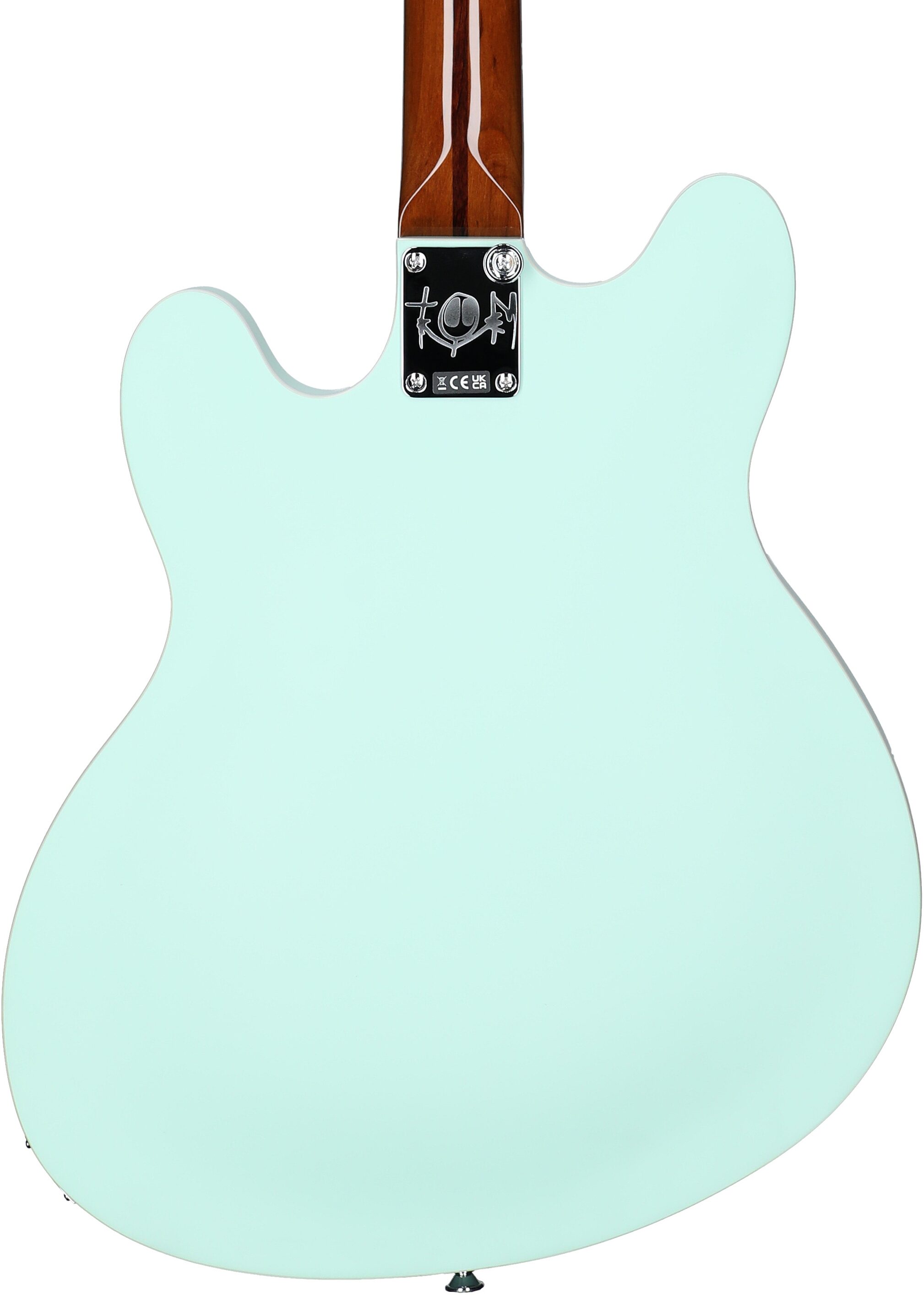 Fender Tom DeLonge Starcaster Electric Guitar, Satin Surf Green, Body Straight Back
