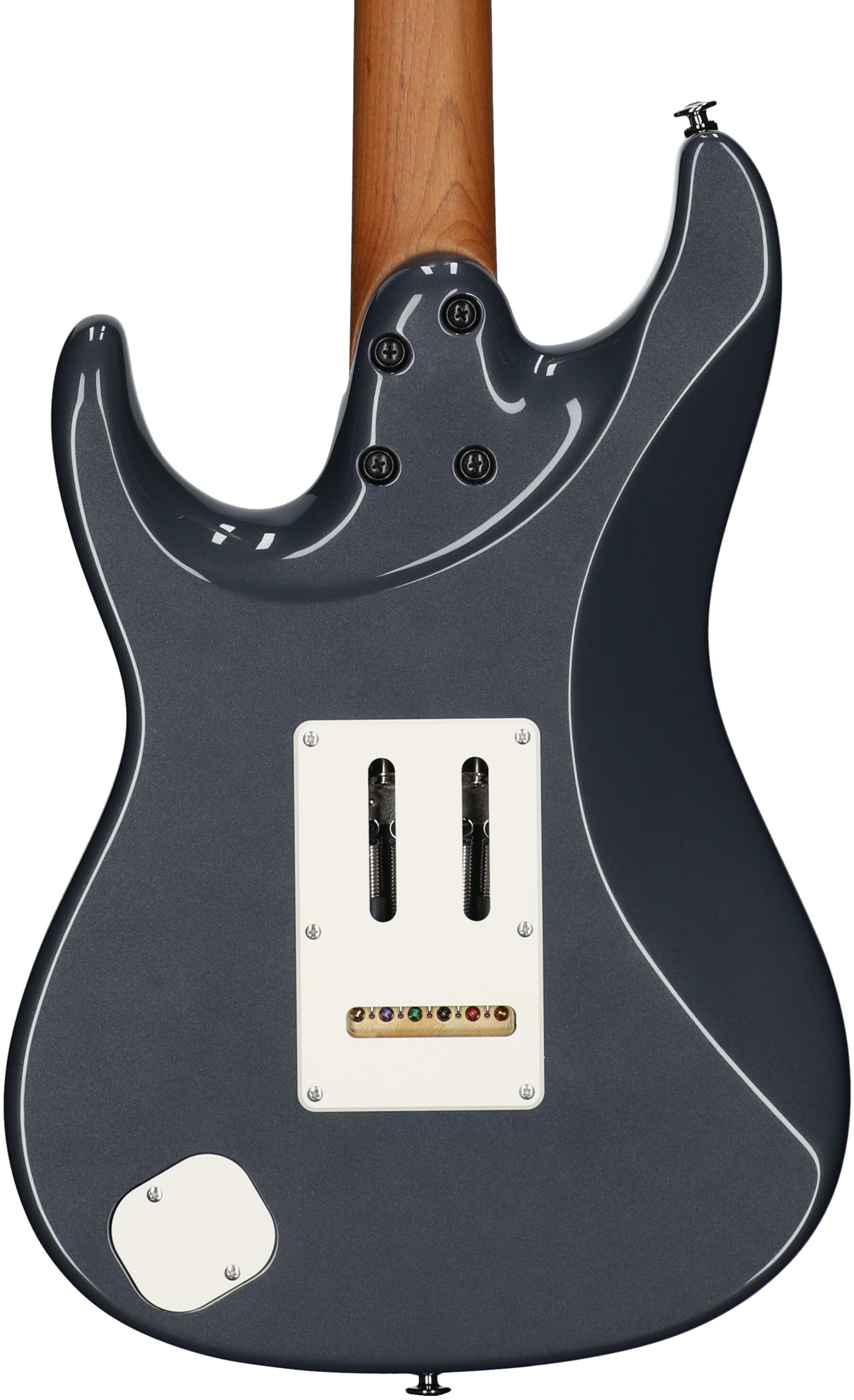 Ibanez Prestige AZ2204NW Electric Guitar (with Case), Gray Metallic, Body Straight Back
