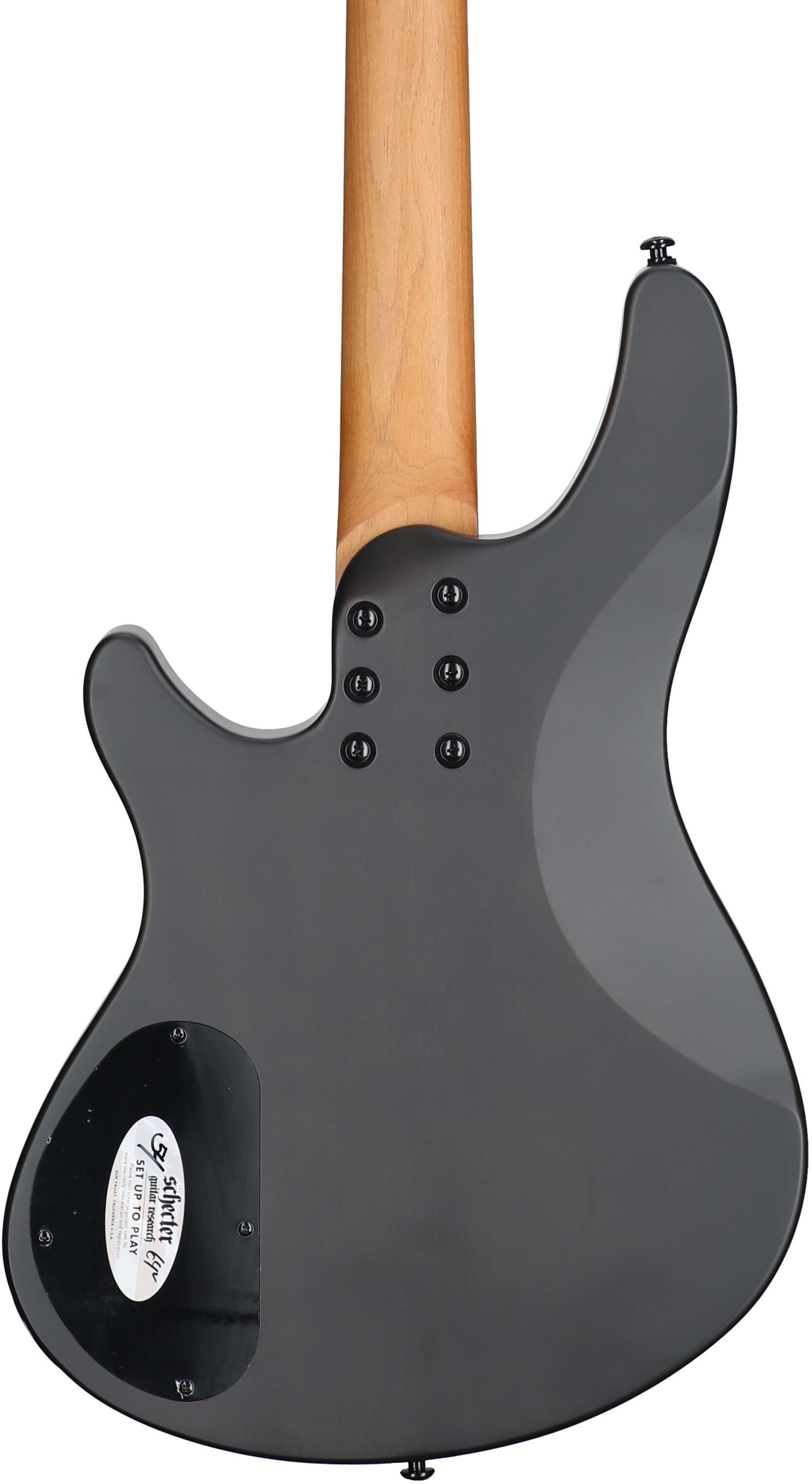 Schecter C-4 Standard Electric Bass, Charcoal Satin, Body Straight Back