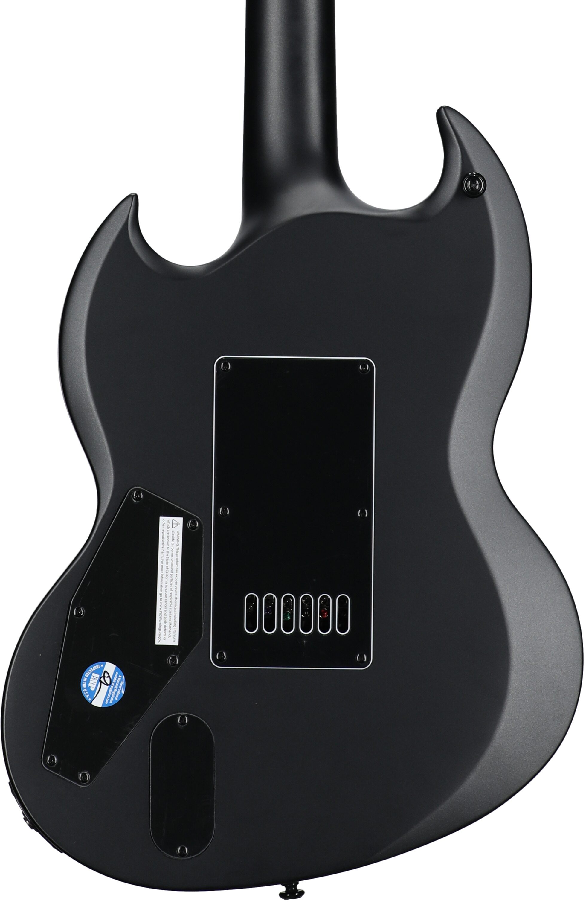 ESP LTD Viper 1000 Evertune Electric Guitar, Charcoal Metallic Satin, Body Straight Back