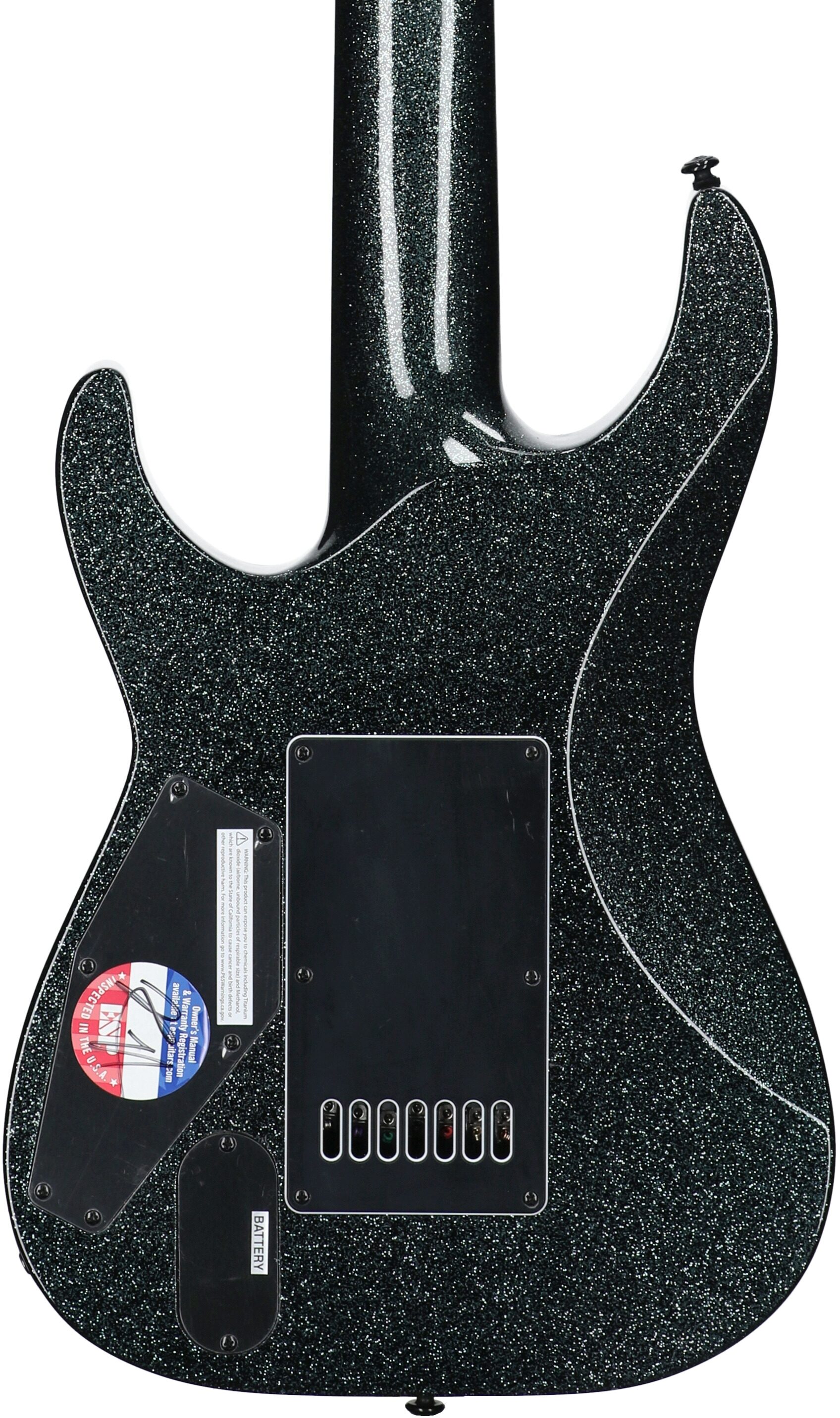 ESP LTD Deluxe M-1007 Baritone EverTune Electric Guitar, 7-String, Granite Sparkle, Body Straight Back