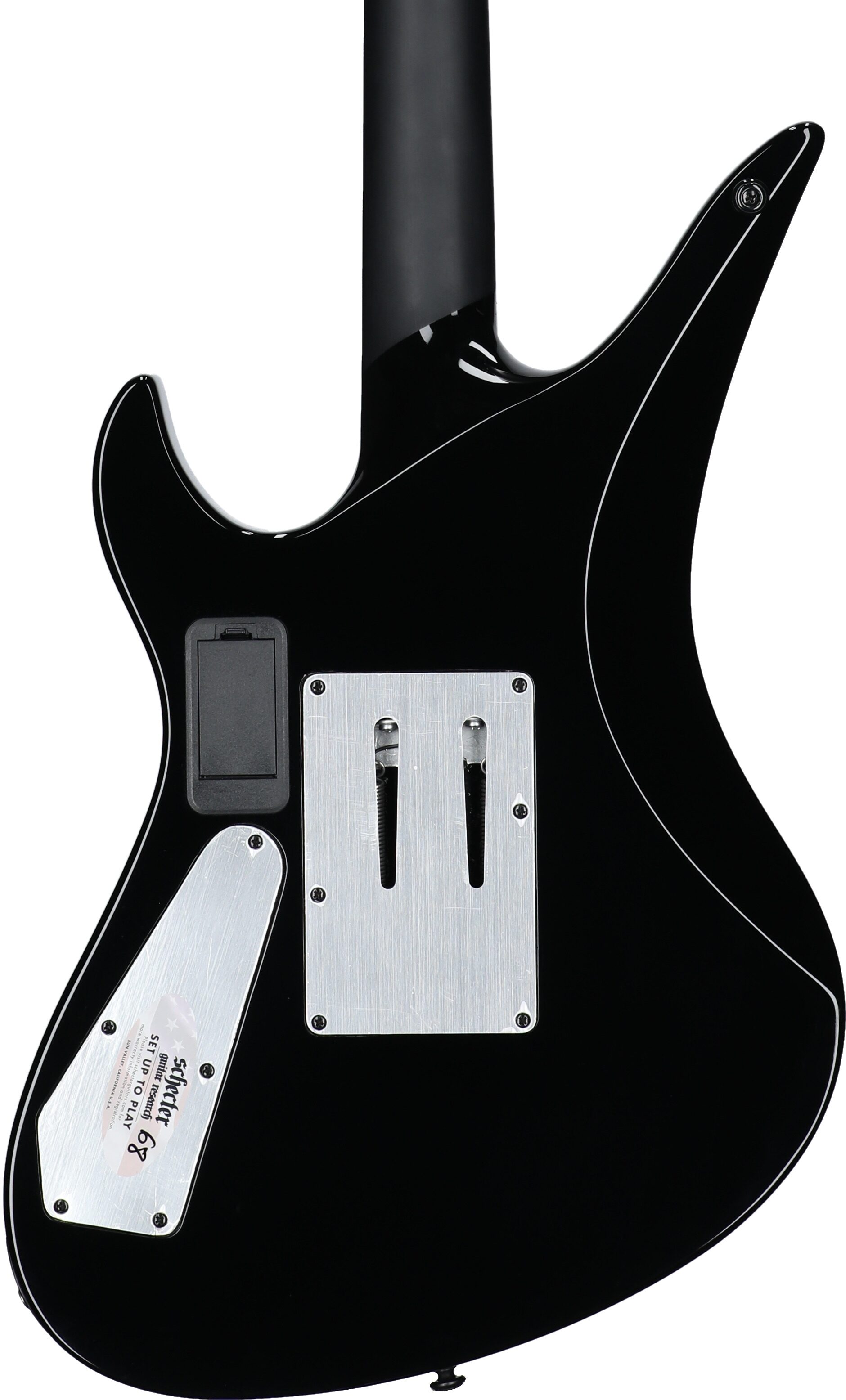 Schecter Avenger FR Przym Palladium Electric Guitar, Gloss Black, Body Straight Back