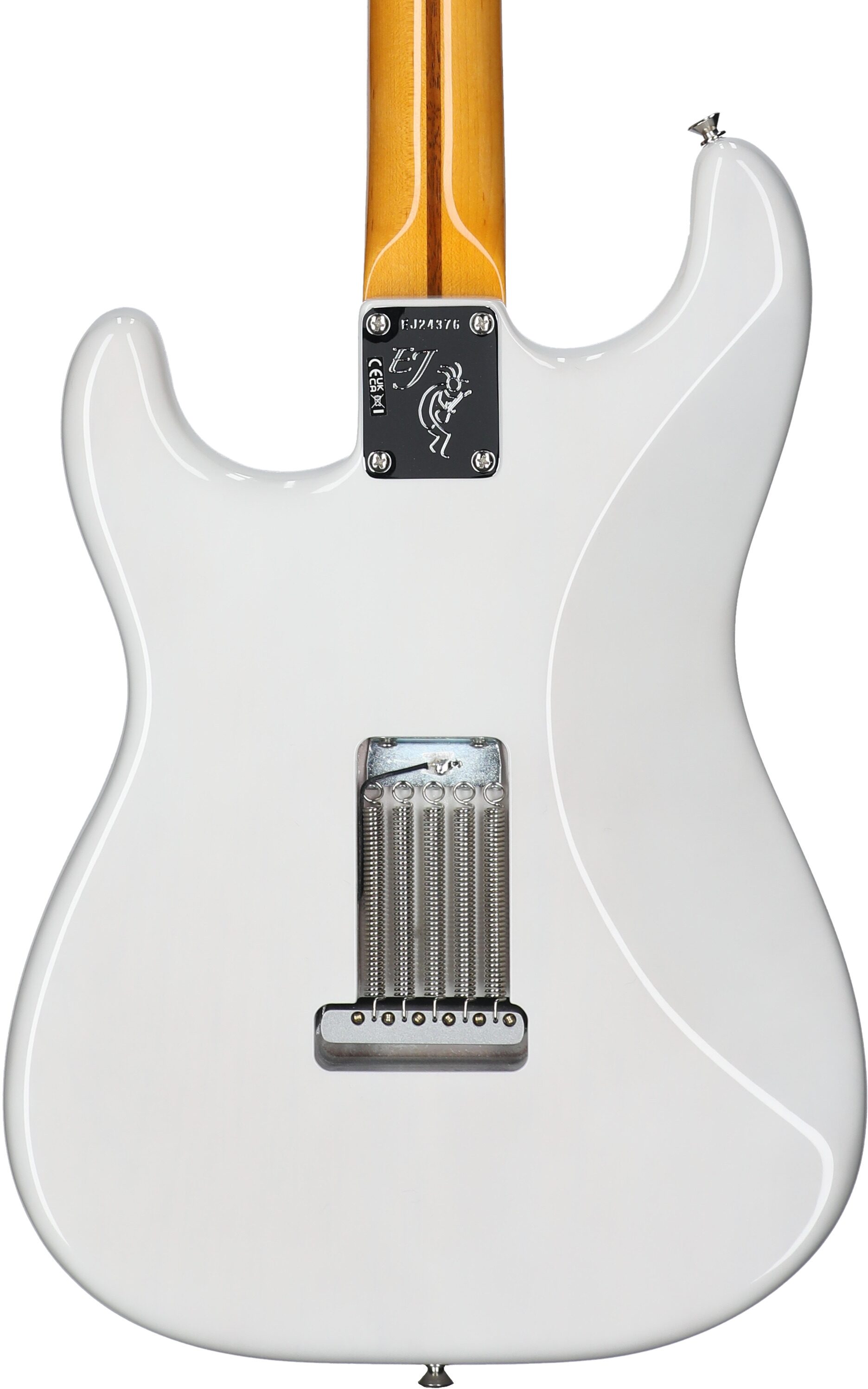 Fender Eric Johnson Stratocaster Electric Guitar (Maple with Case), White Blonde, Body Straight Back