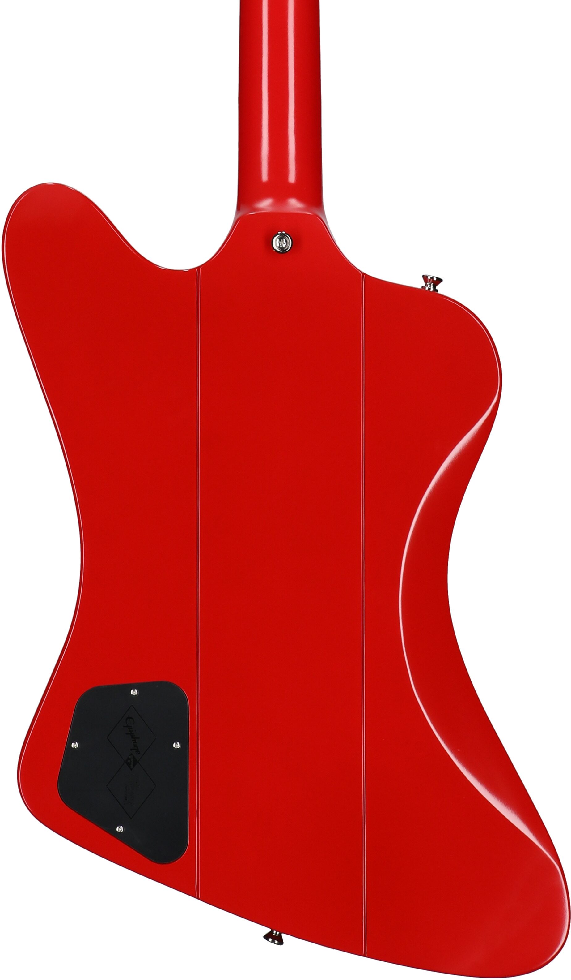 Epiphone Inspired by Gibson Custom 1963 Firebird I Reissue Electric Guitar (with Case), Cardinal Red, Body Straight Back