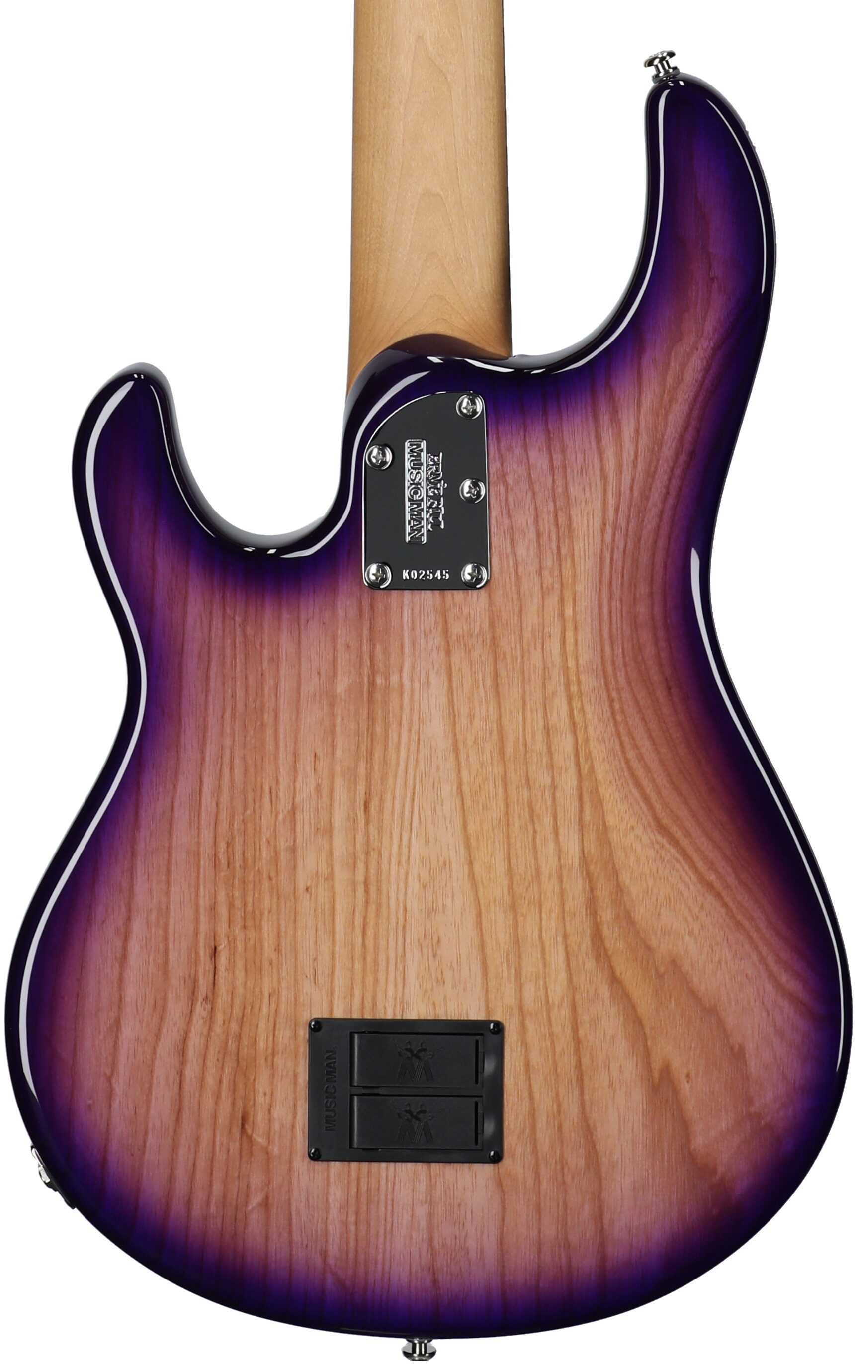 Ernie Ball Music Man StingRay 5 Special HH Electric Bass (with Case), Purple Sunset, Body Straight Back
