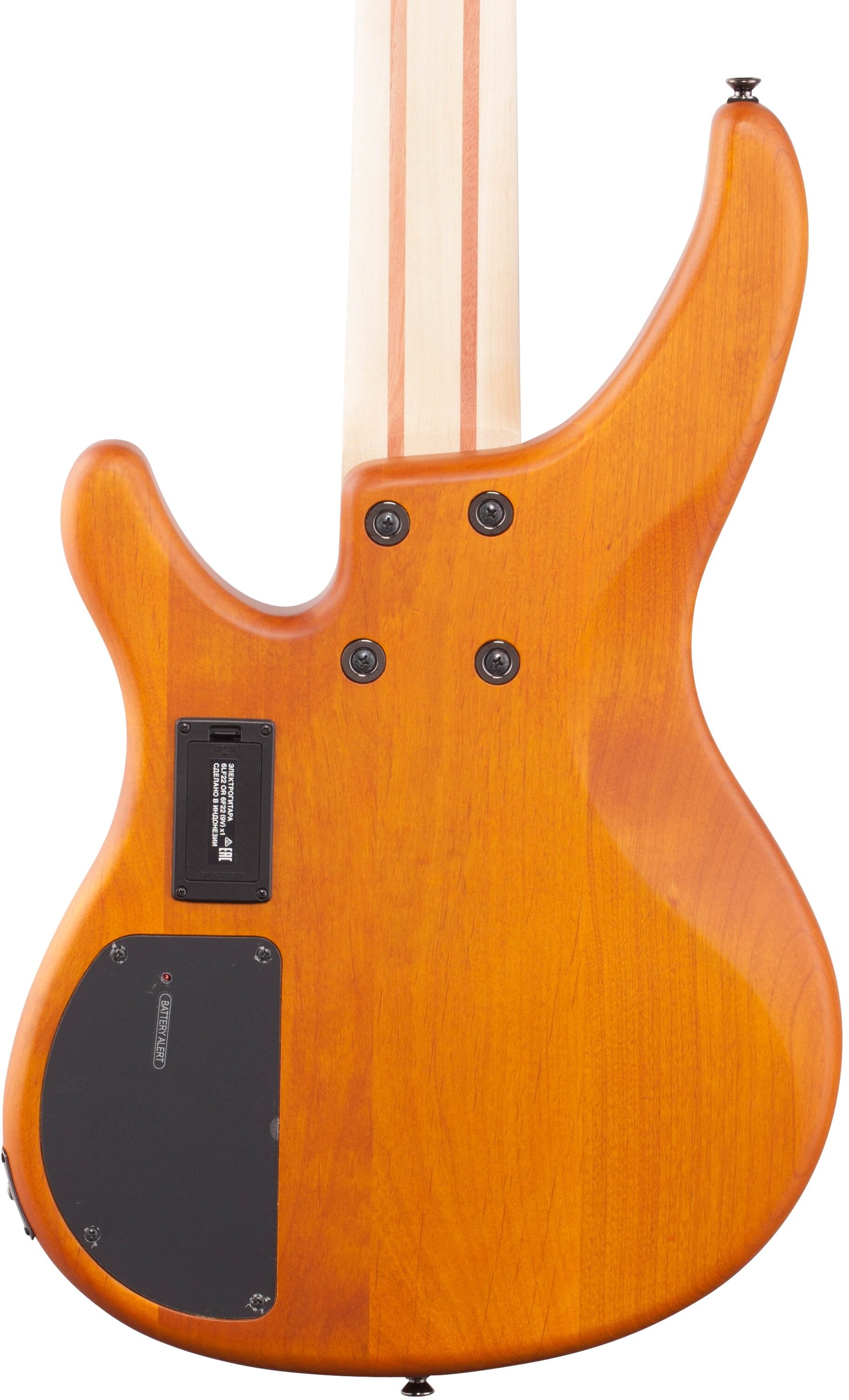 Yamaha TRBX605FM Electric Bass, 5-String, Matte Amber, Body Straight Back