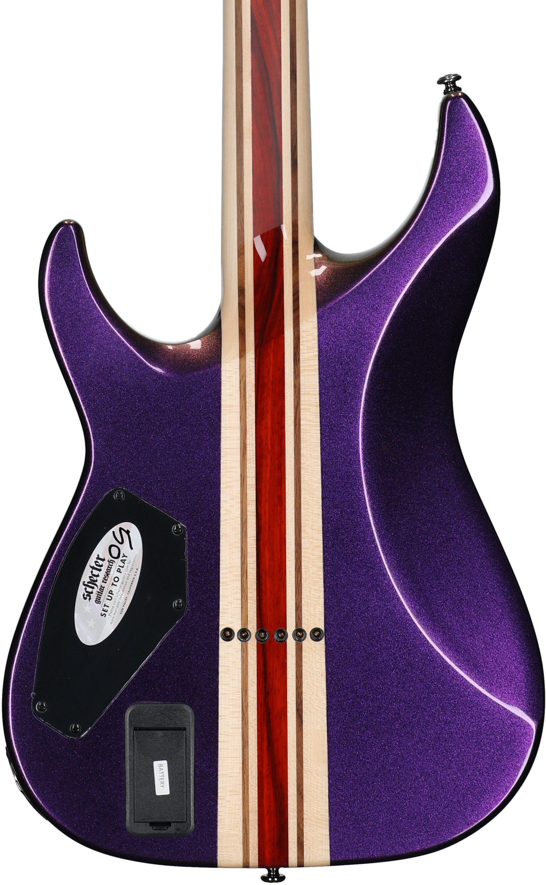 Schecter C1 SLS Custom Electric Guitar, Hollywood Supernova Metallic, Body Straight Back