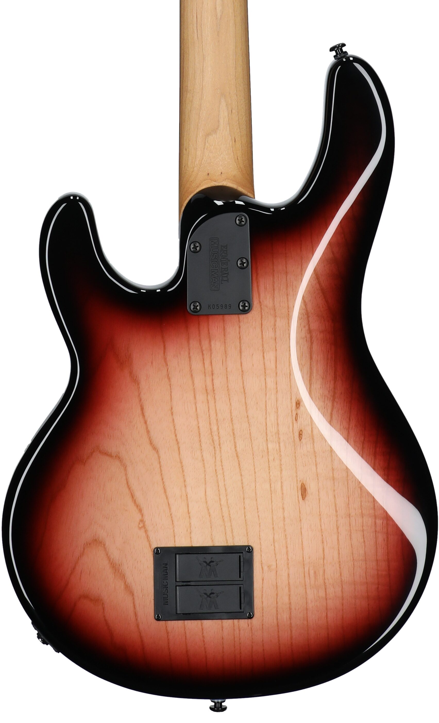 Ernie Ball Music Man StingRay Special Electric Bass (with Case), Faded Vintage Sunburst, Body Straight Back
