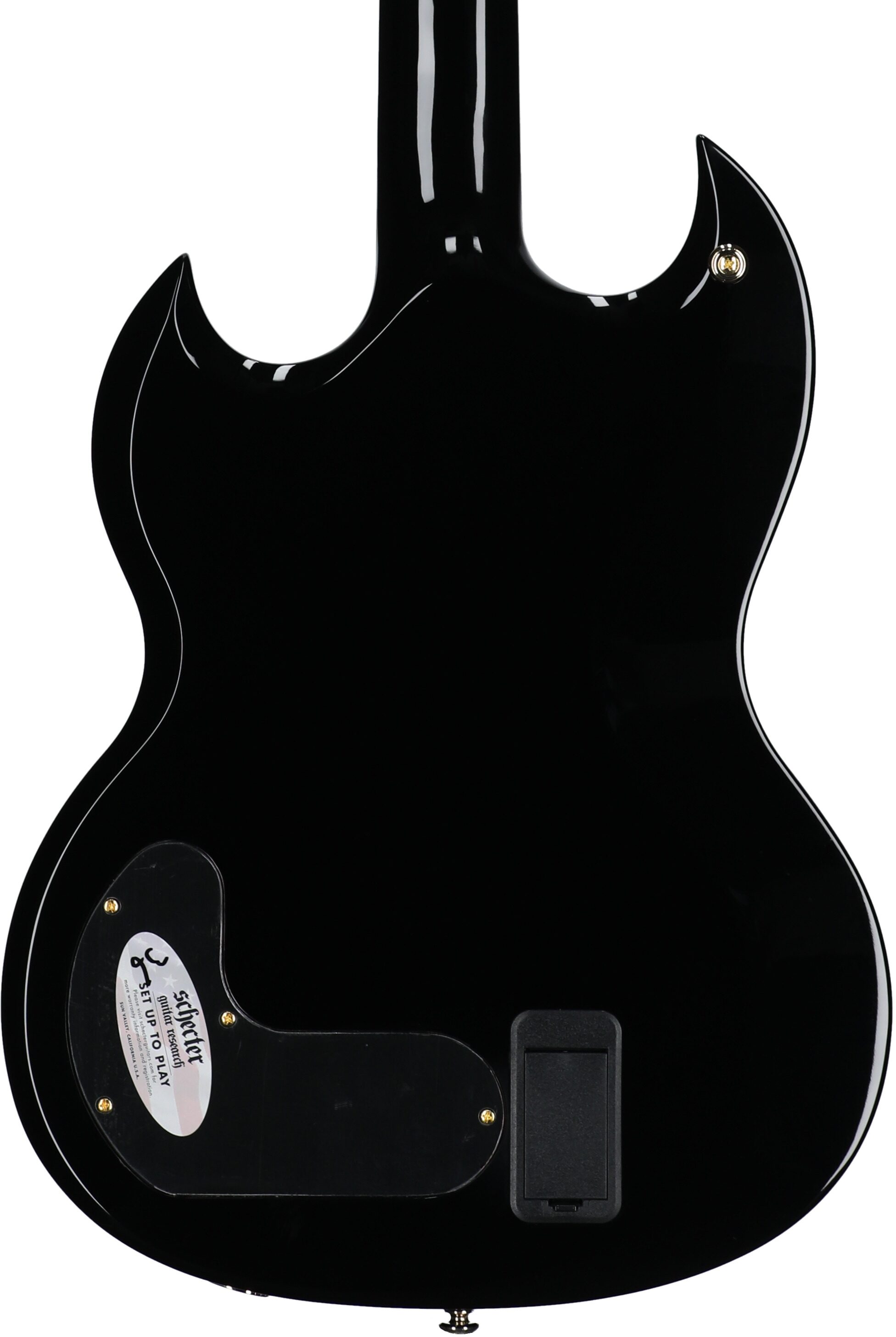 Schecter ZV-H6LLYW66D-S Zacky Vengeance Electric Guitar, Gloss Black, Body Straight Back