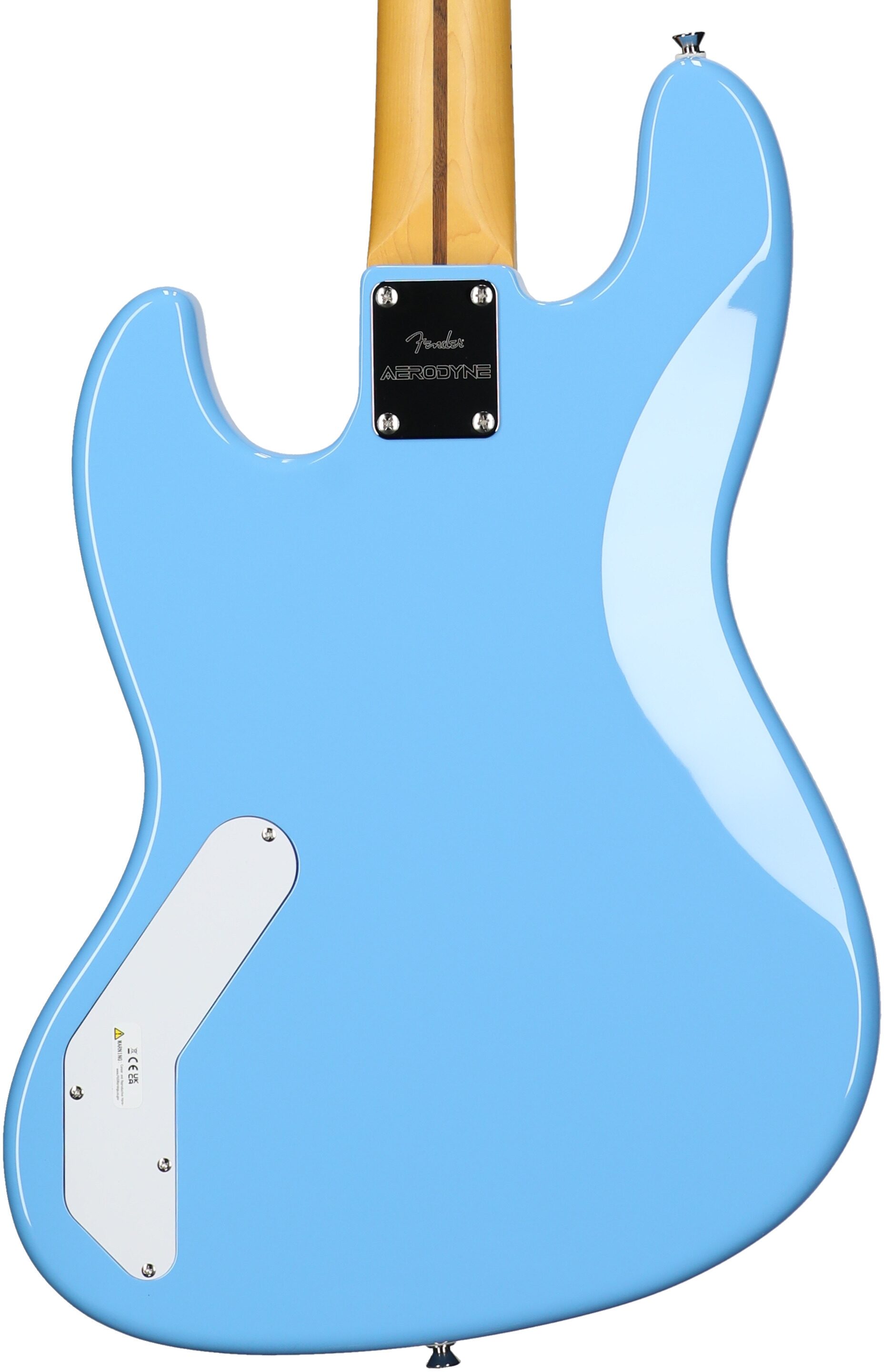 Fender Aerodyne Special Jazz Electric Bass, Maple Fingerboard (with Gig Bag), California Blue, Body Straight Back