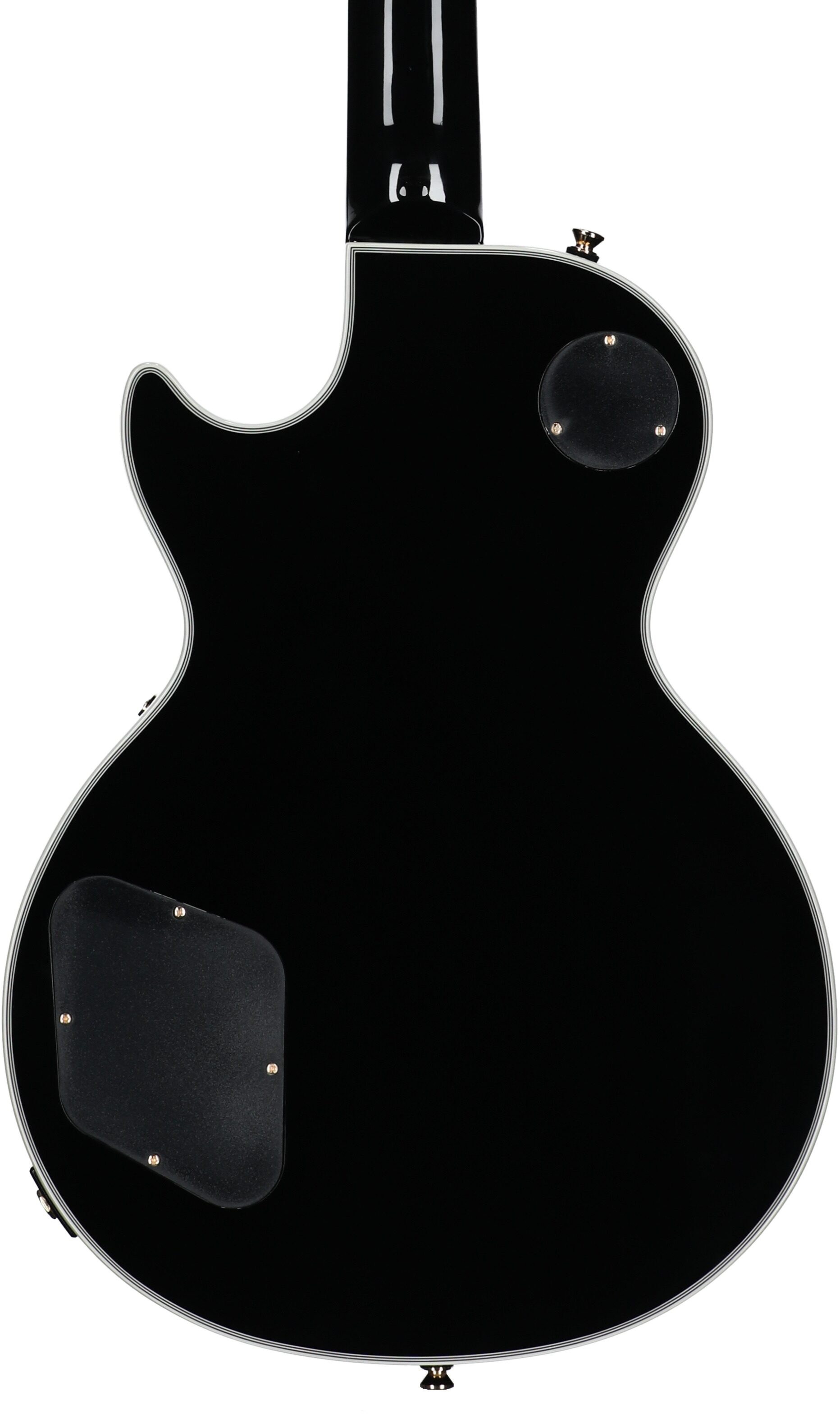 Epiphone Exclusive Les Paul Custom 3-Pickup Electric Guitar (with Soft Case), Ebony, Body Straight Back