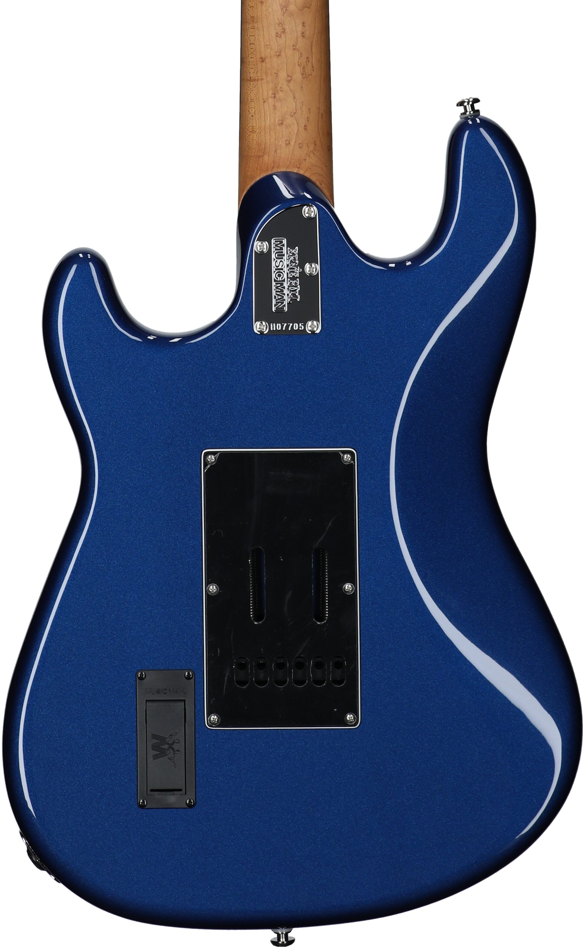 Ernie Ball Music Man Cutlass RS HSS Electric Guitar (with Case), Lakeside Blue, Body Straight Back
