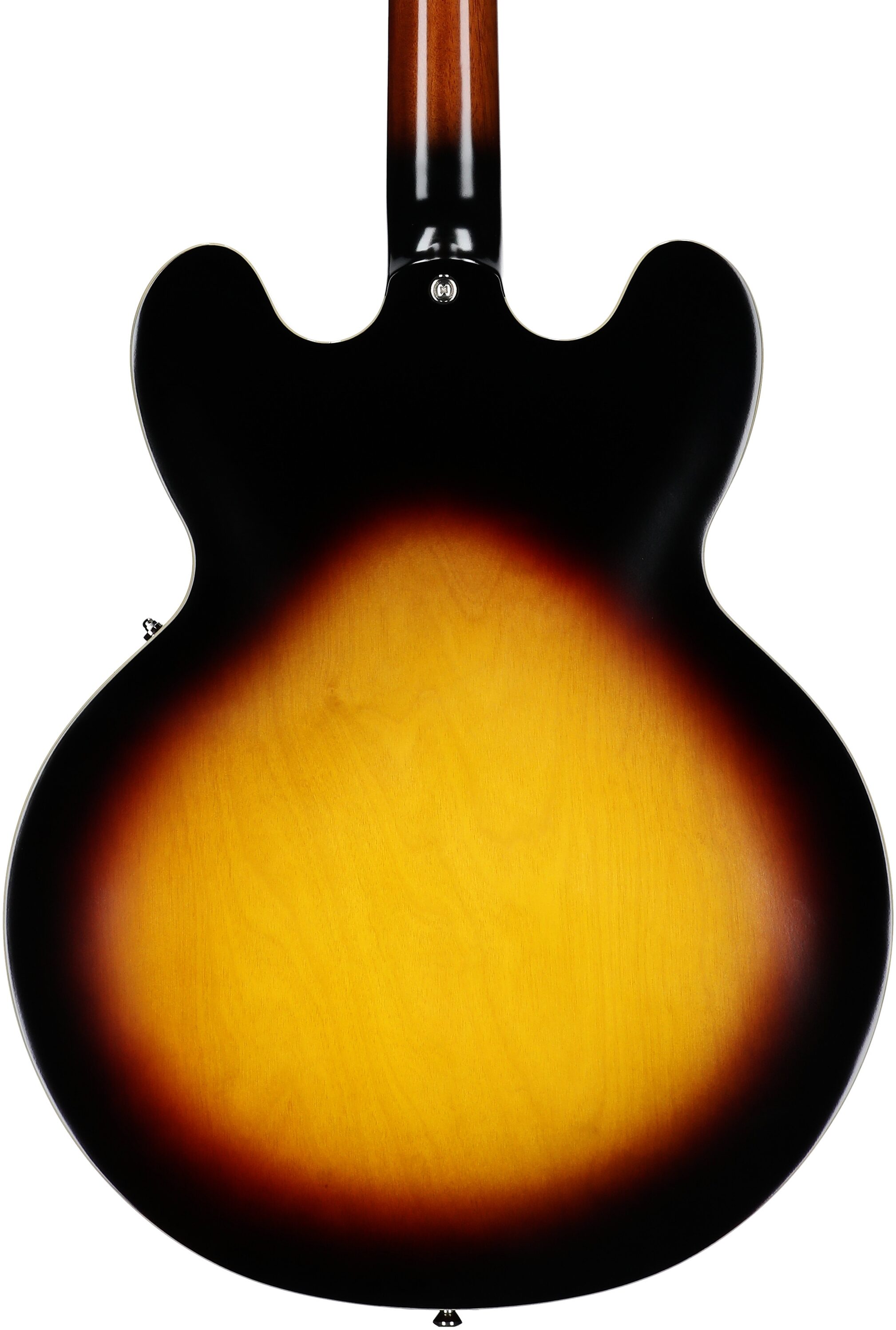 Epiphone Inspired by Gibson Custom 1962 ES-335 Reissue Electric Guitar (with Case), Vintage Burst, Body Straight Back
