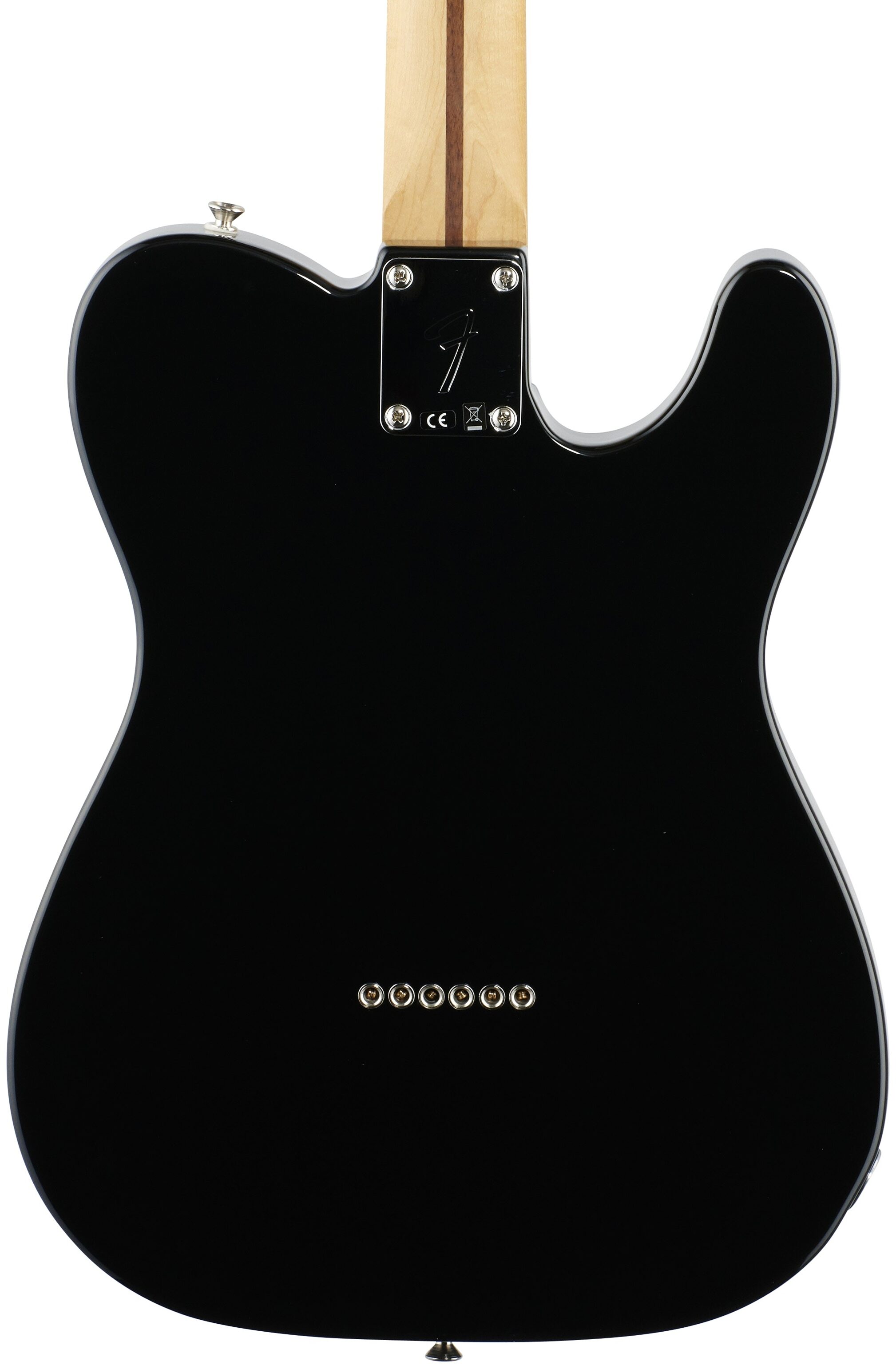 Fender Player Telecaster Electric Guitar, Left-Handed (Maple Fingerboard), Black, Body Straight Back