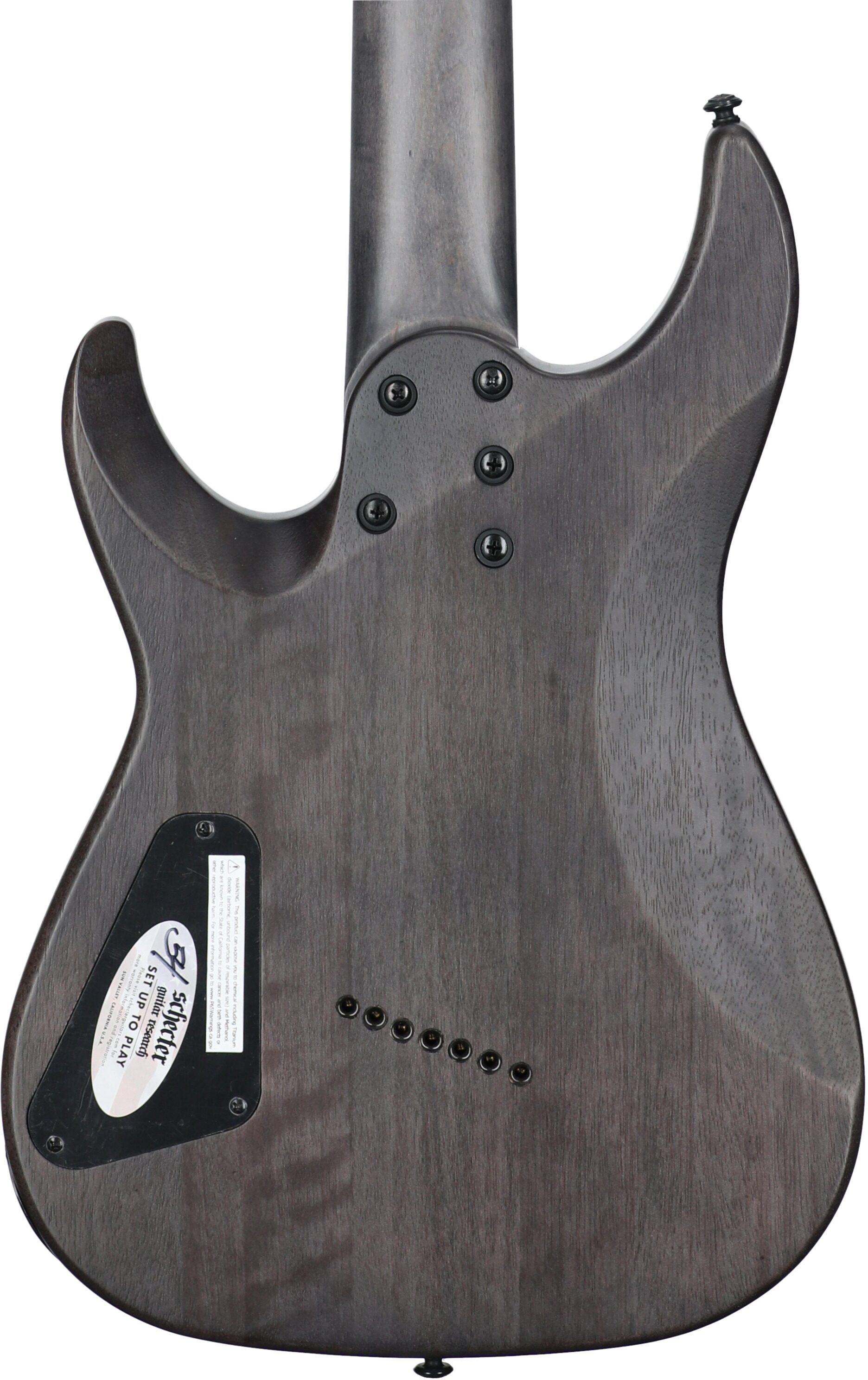 Schecter Omen Elite-7 Multiscale Electric Guitar, 7-String, Charcoal, Body Straight Back