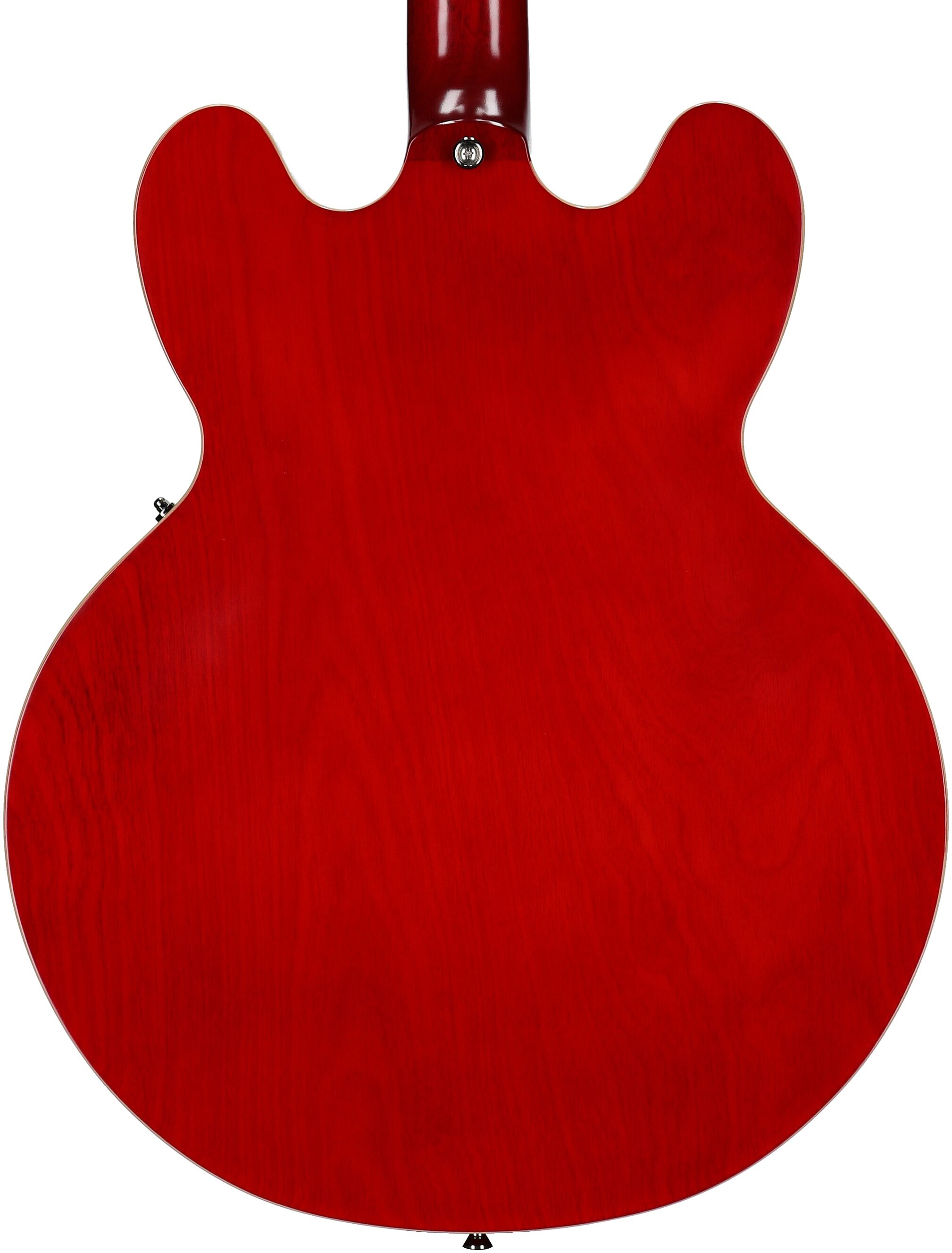 Epiphone Inspired by Gibson Custom 1962 ES-335 Reissue Electric Guitar (with Case), '60s Cherry, Body Straight Back