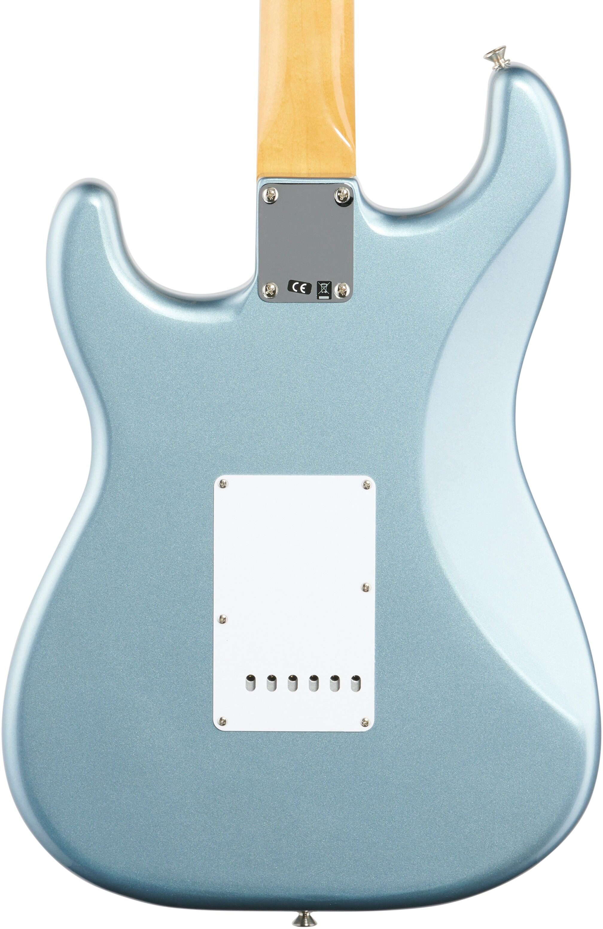 Fender Vintera '60s Stratocaster Electric Guitar, Pau Ferro (with Gig Bag), Ice Blue Metallic, Body Straight Back