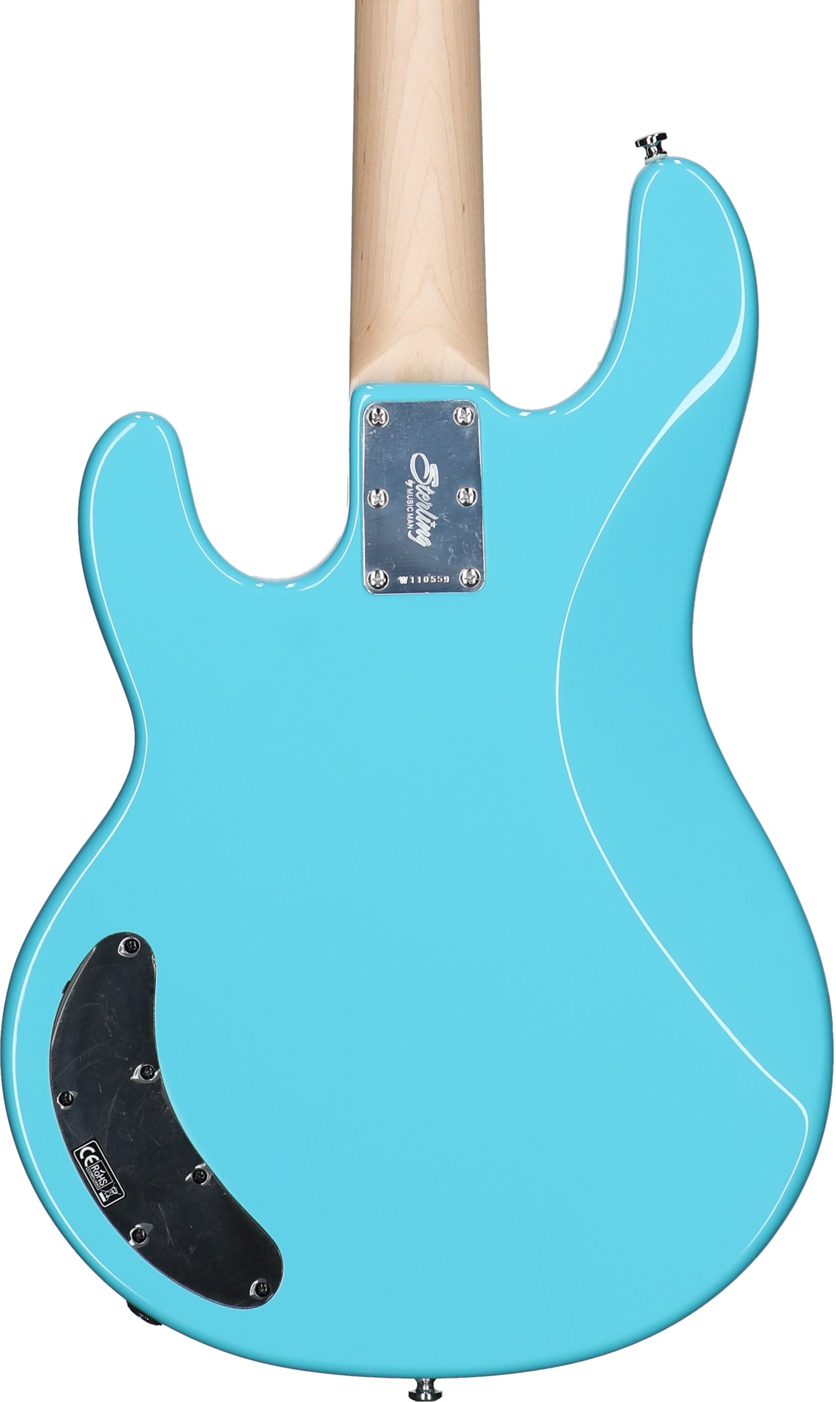 Sterling Intro Series StingRay Electric Bass, Electric Blue, Body Straight Back