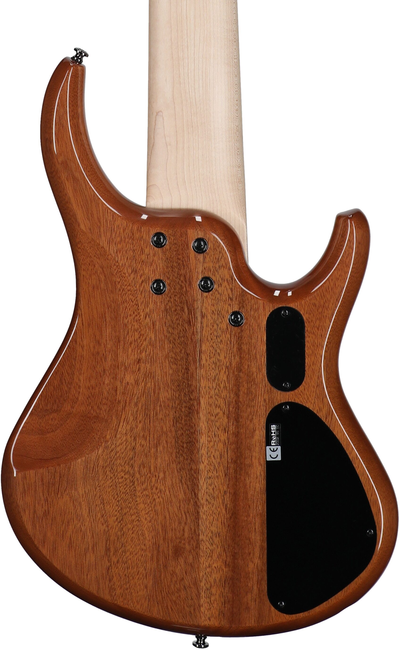 MTD Kingston Z6MP Electric Bass, 6-String (with Maple Fingerboard), Natural, Body Straight Back