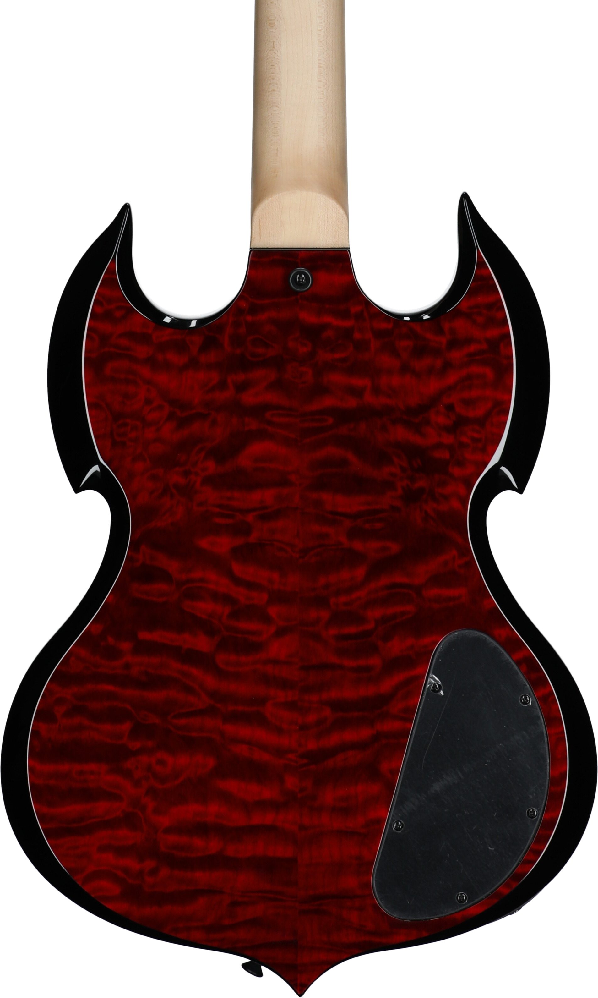 Wylde Audio Barbarian Electric Guitar, Left-Handed, Blood Raven, Body Straight Back