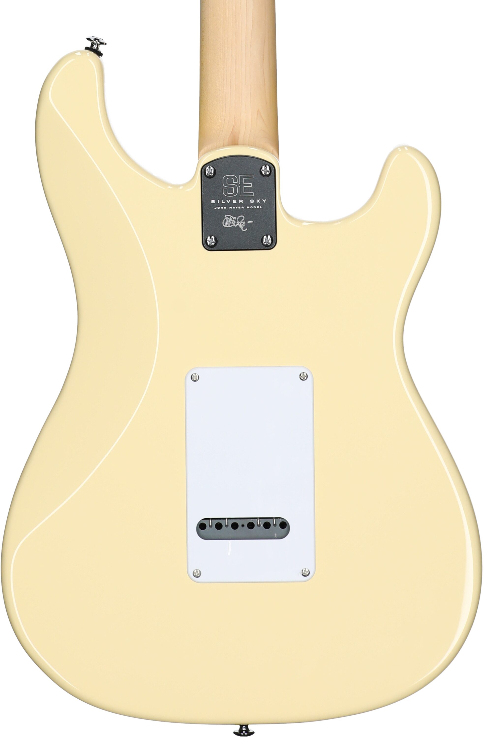 PRS Paul Reed Smith SE Silver Sky Electric Guitar, Left-Handed, Maple Fretboard (with Gig Bag), Moon White, Open Box (Very Good), Body Straight Back