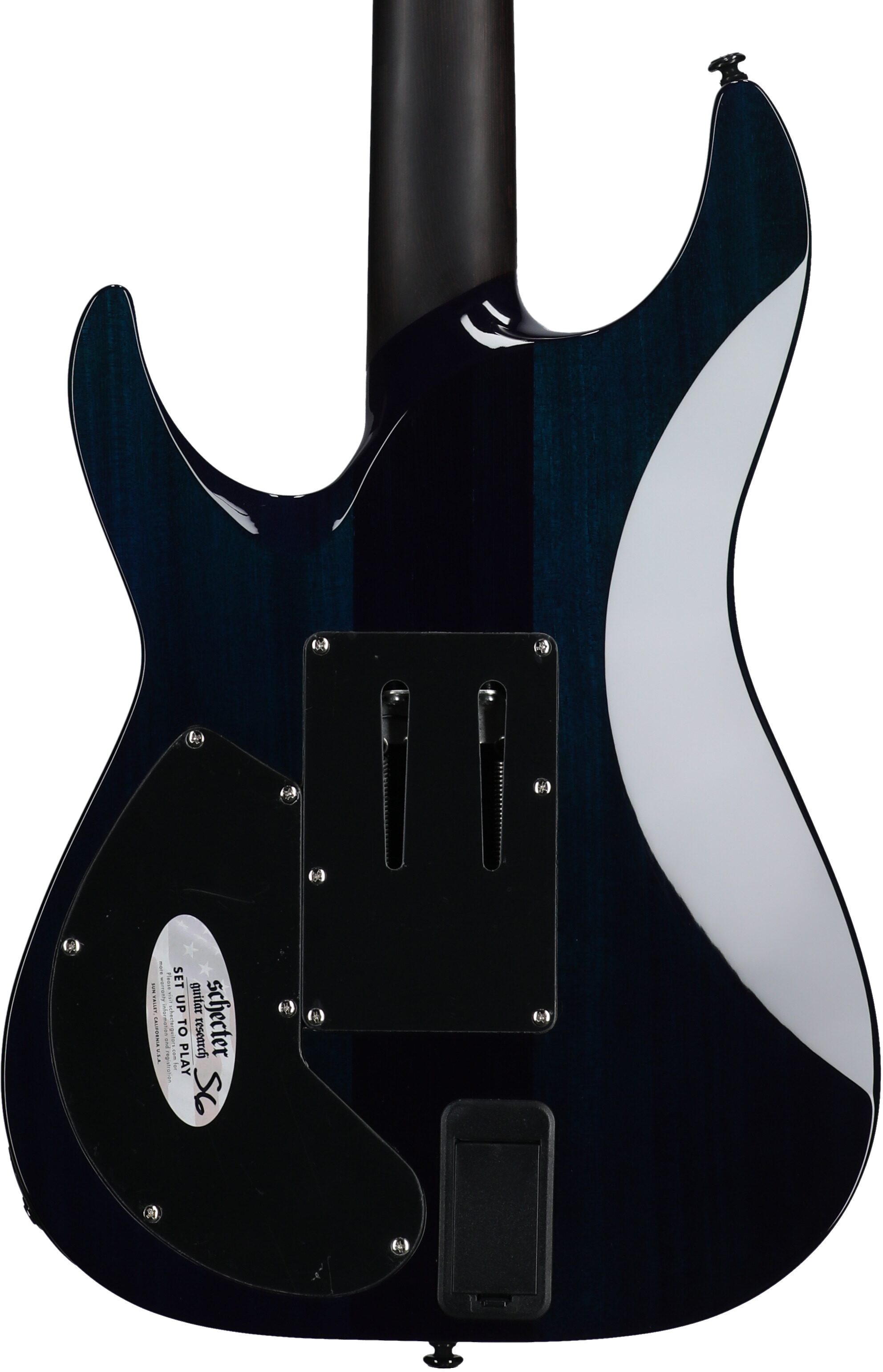 Schecter Reaper 6 FRS Elite Electric Guitar, Deep Ocean Blue, Body Straight Back
