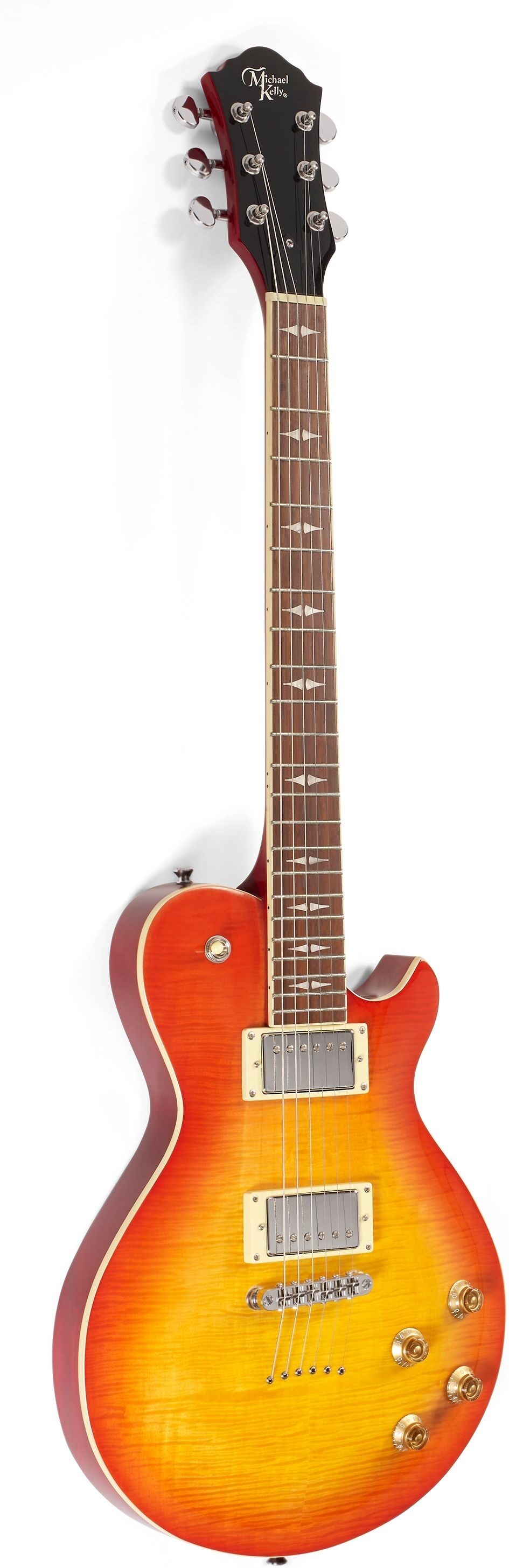 Michael Kelly Patriot Decree Standard Electric Guitar, Cherry Sunburst, Action Position Front