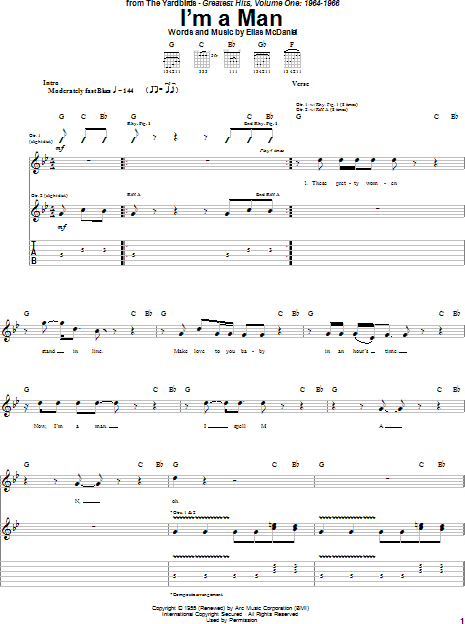 I'm A Man - Guitar TAB | zZounds