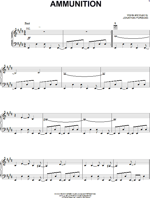 Ammunition - Piano/Vocal/Guitar, New, Main