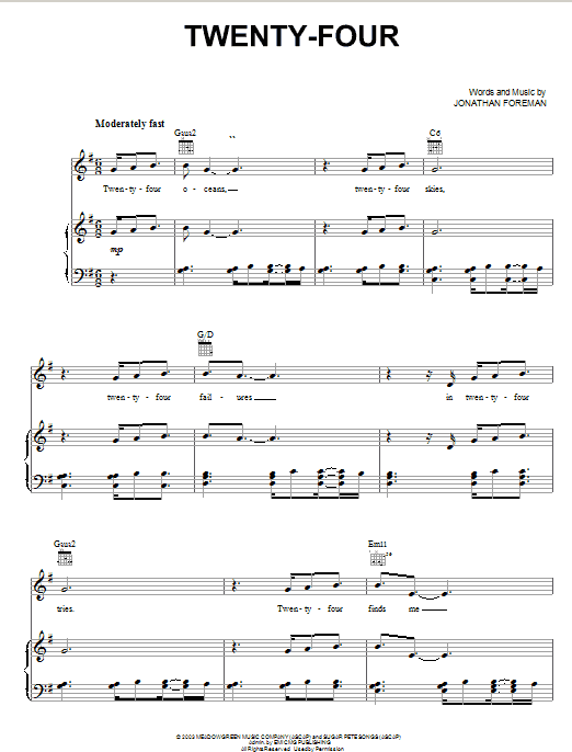 Twenty-Four - Piano/Vocal/Guitar, New, Main