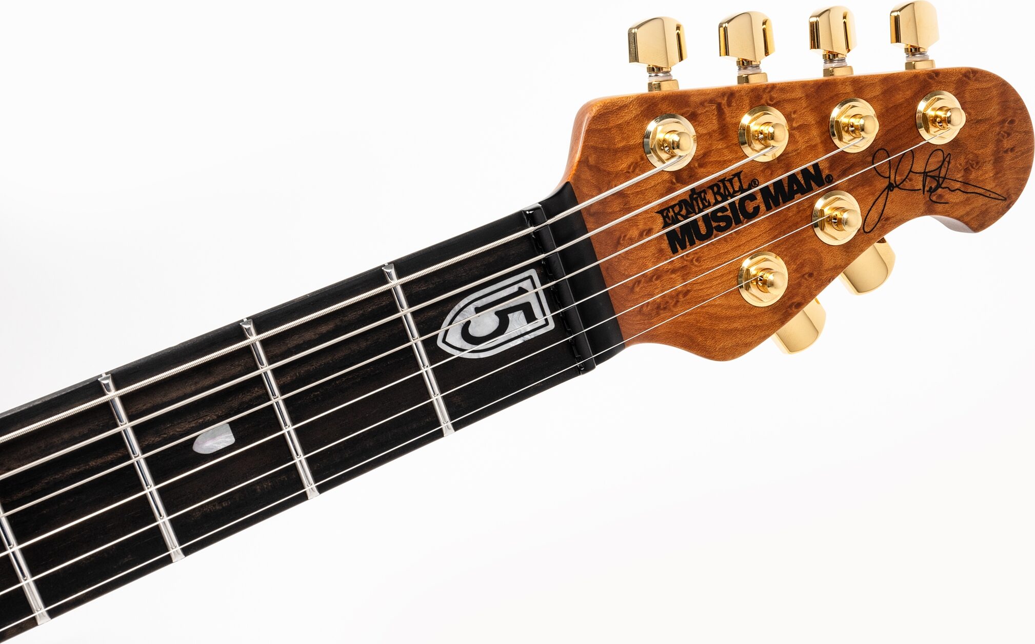 Ernie Ball Music Man JP15 BFR Electric Guitar (with Case), Solar Flare, Action Position Back