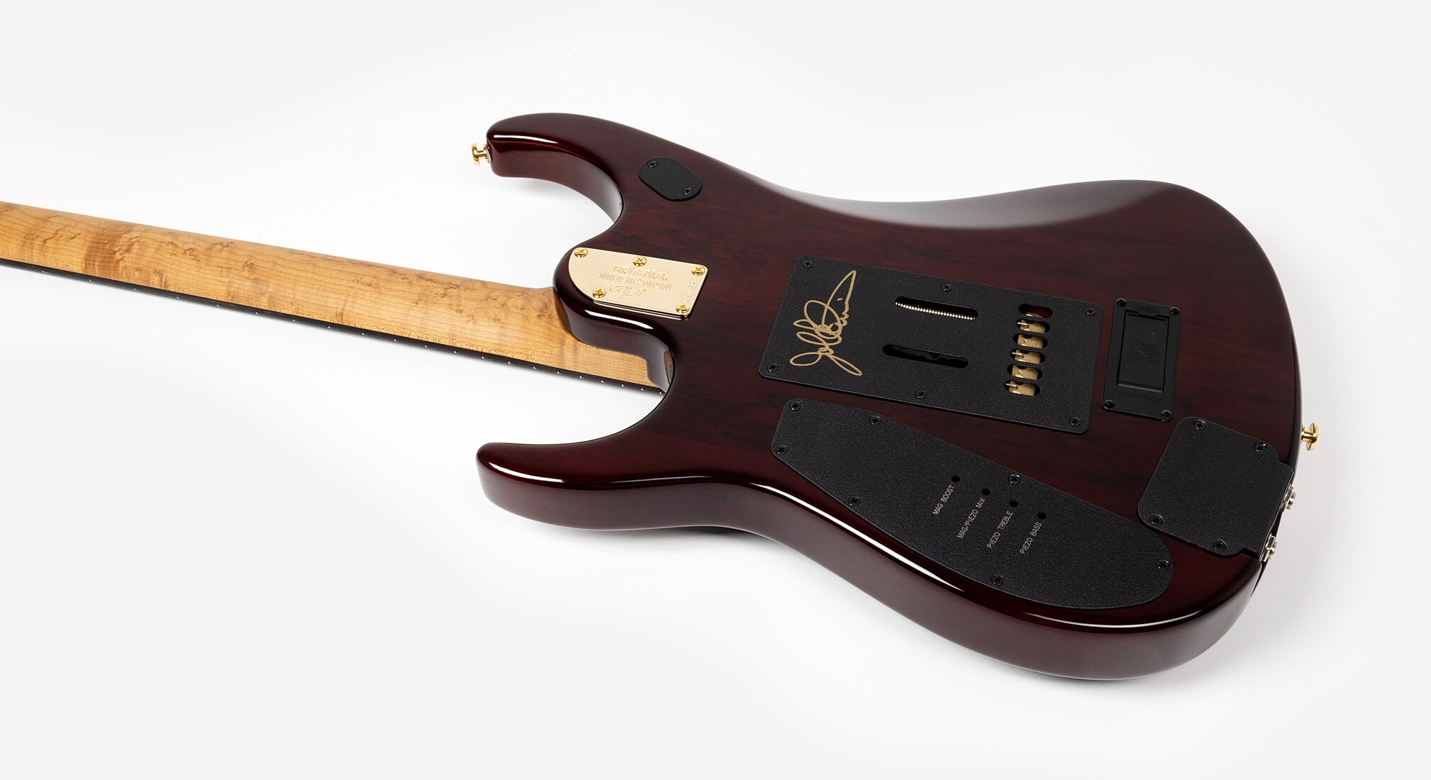 Ernie Ball Music Man JP15 BFR Electric Guitar (with Case), Solar Flare, Action Position Back