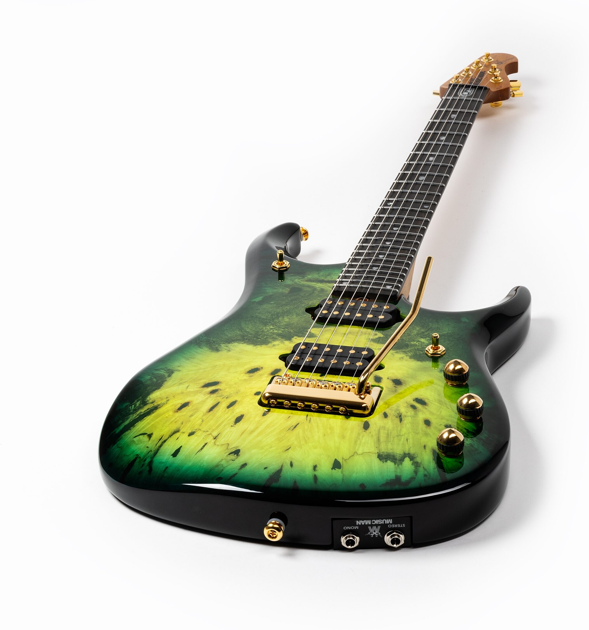 Ernie Ball Music Man JP15 BFR Electric Guitar (with Case), Toxic Sludge, Action Position Back