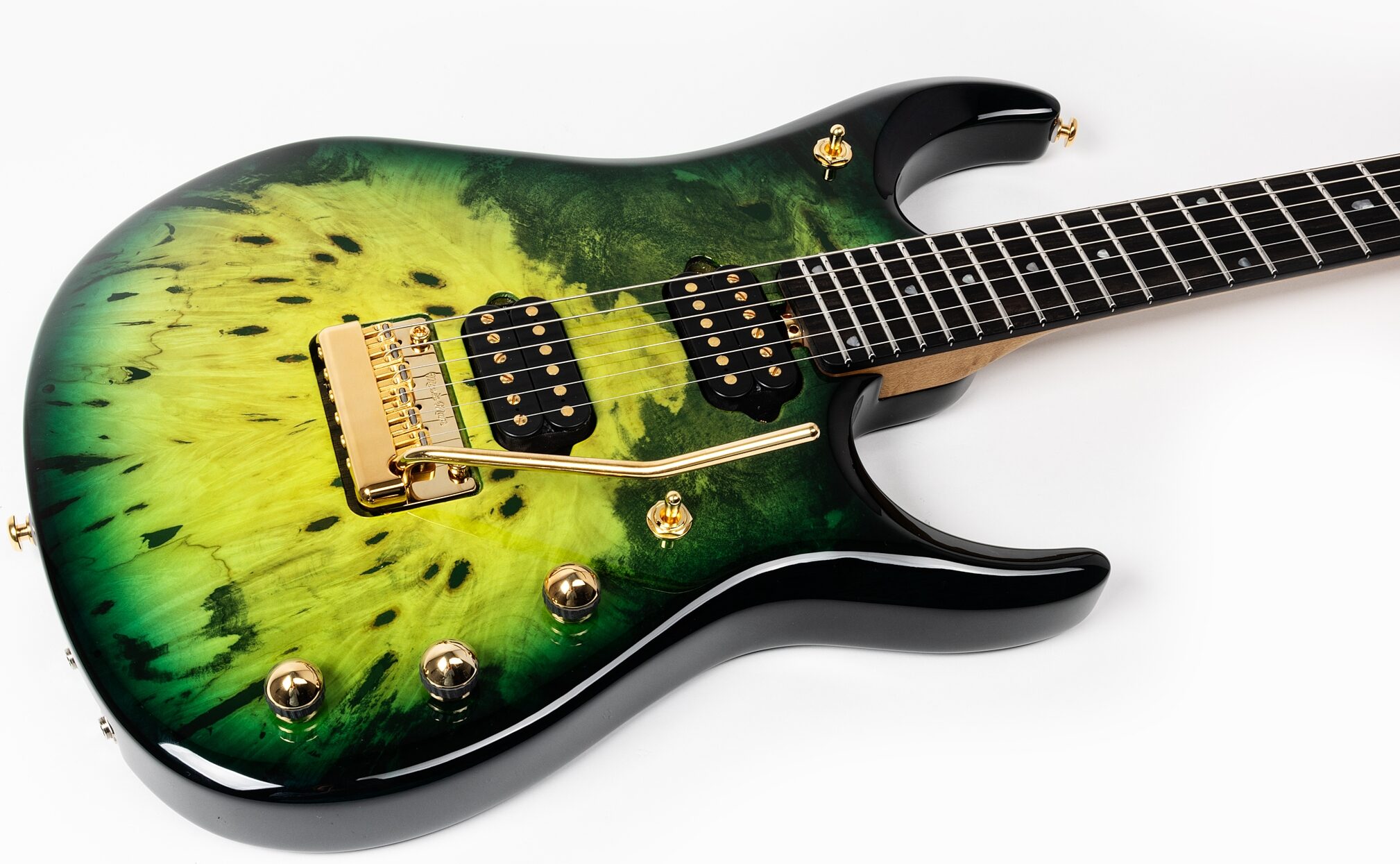 Ernie Ball Music Man JP15 BFR Electric Guitar (with Case), Toxic Sludge, Action Position Back