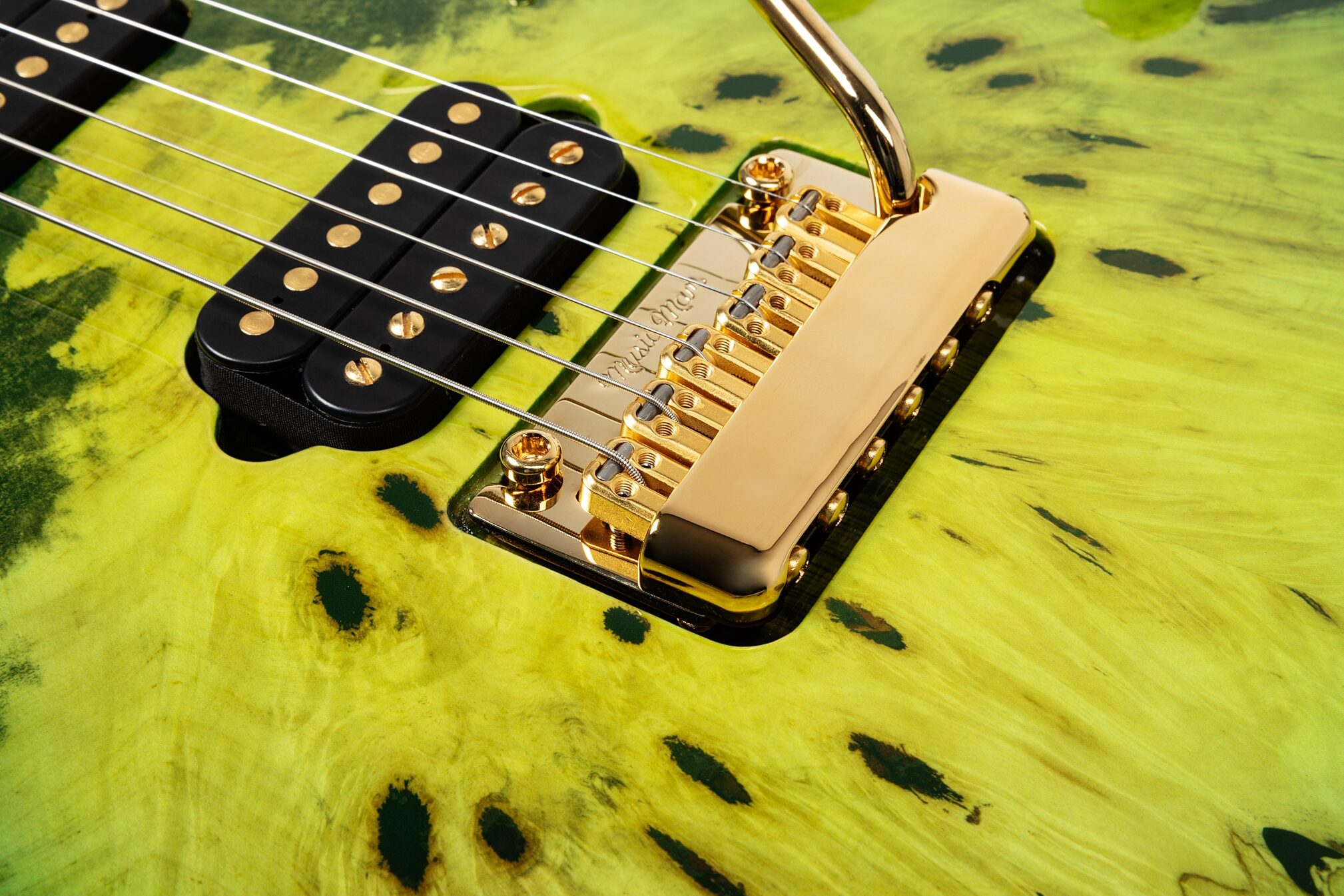 Ernie Ball Music Man JP15 BFR Electric Guitar (with Case), Toxic Sludge, Action Position Back
