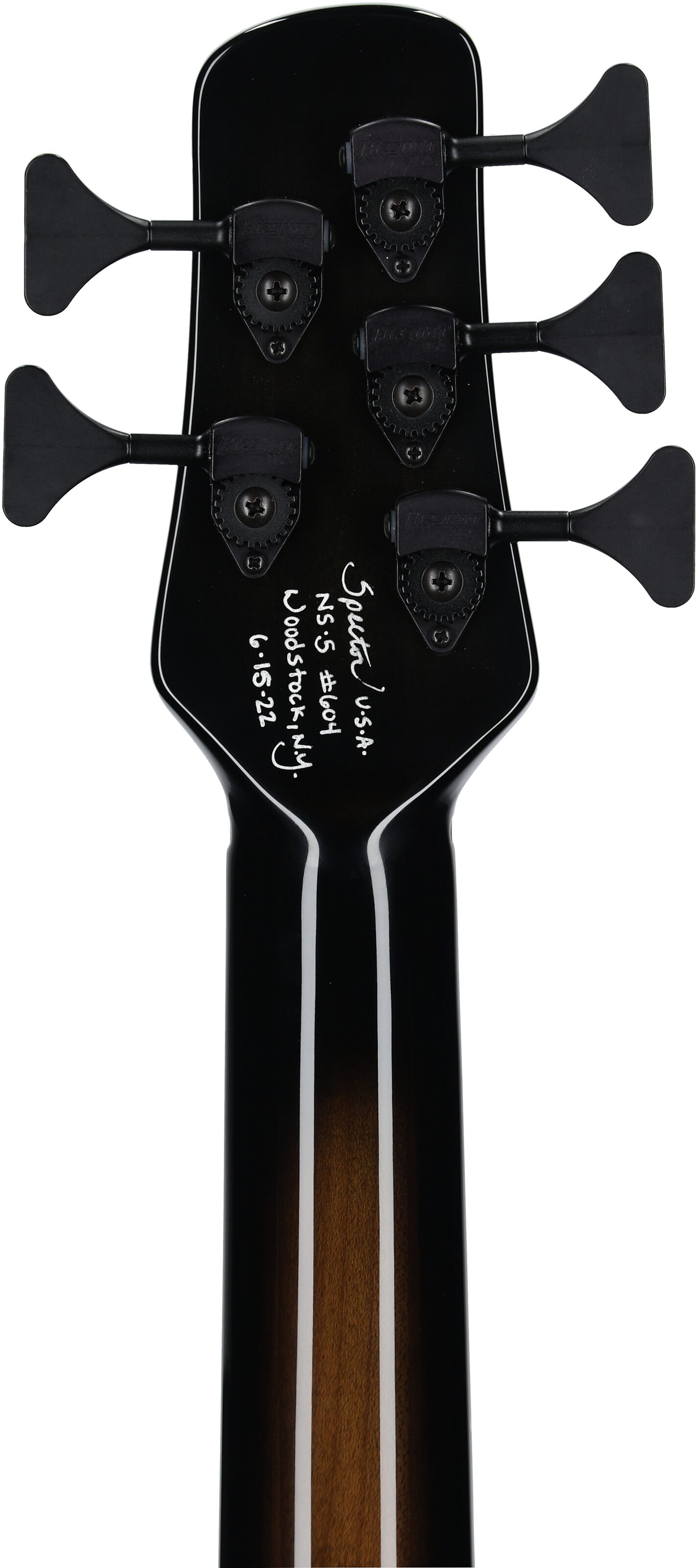 Spector USA NS-5 Neck Through Electric Bass, 5-String (with Case), Haunted Gloss, Serial Number 604, Headstock Straight Back