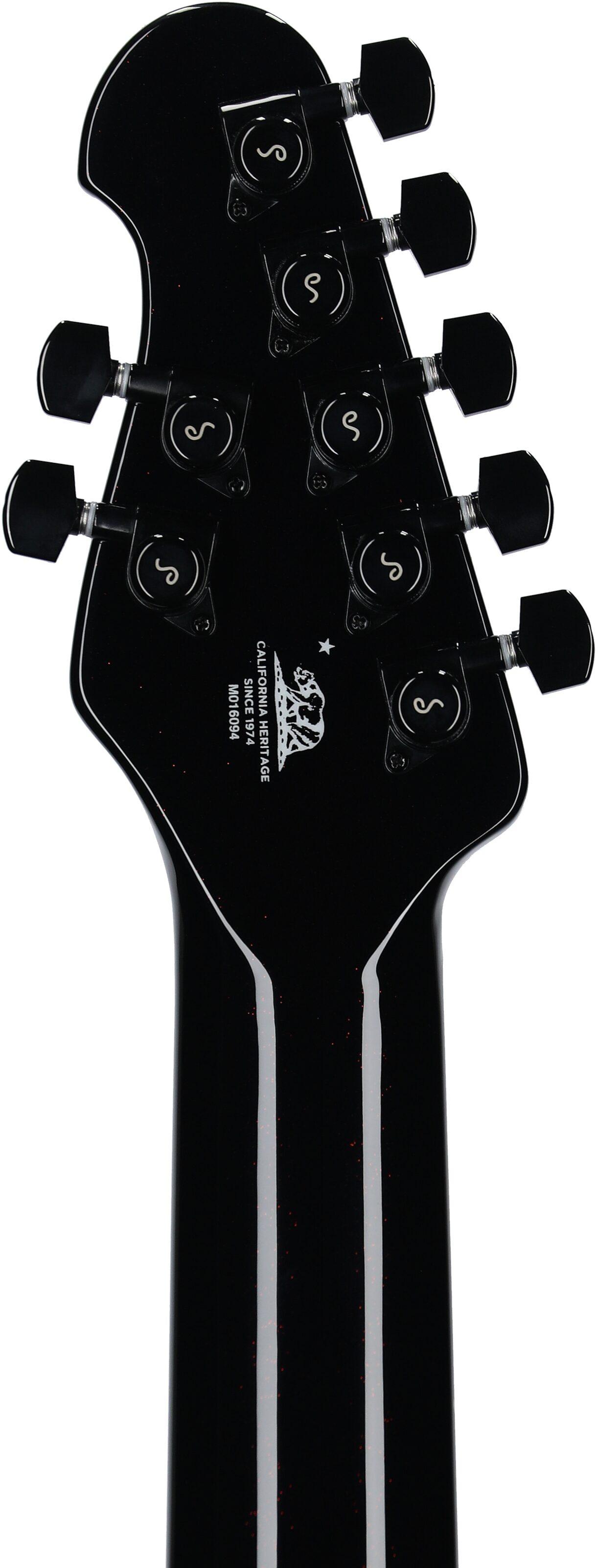 Ernie Ball Music Man John Petrucci Majesty 7-String Electric Guitar (with Case), Sanguine, Serial Number M016094, Headstock Straight Back