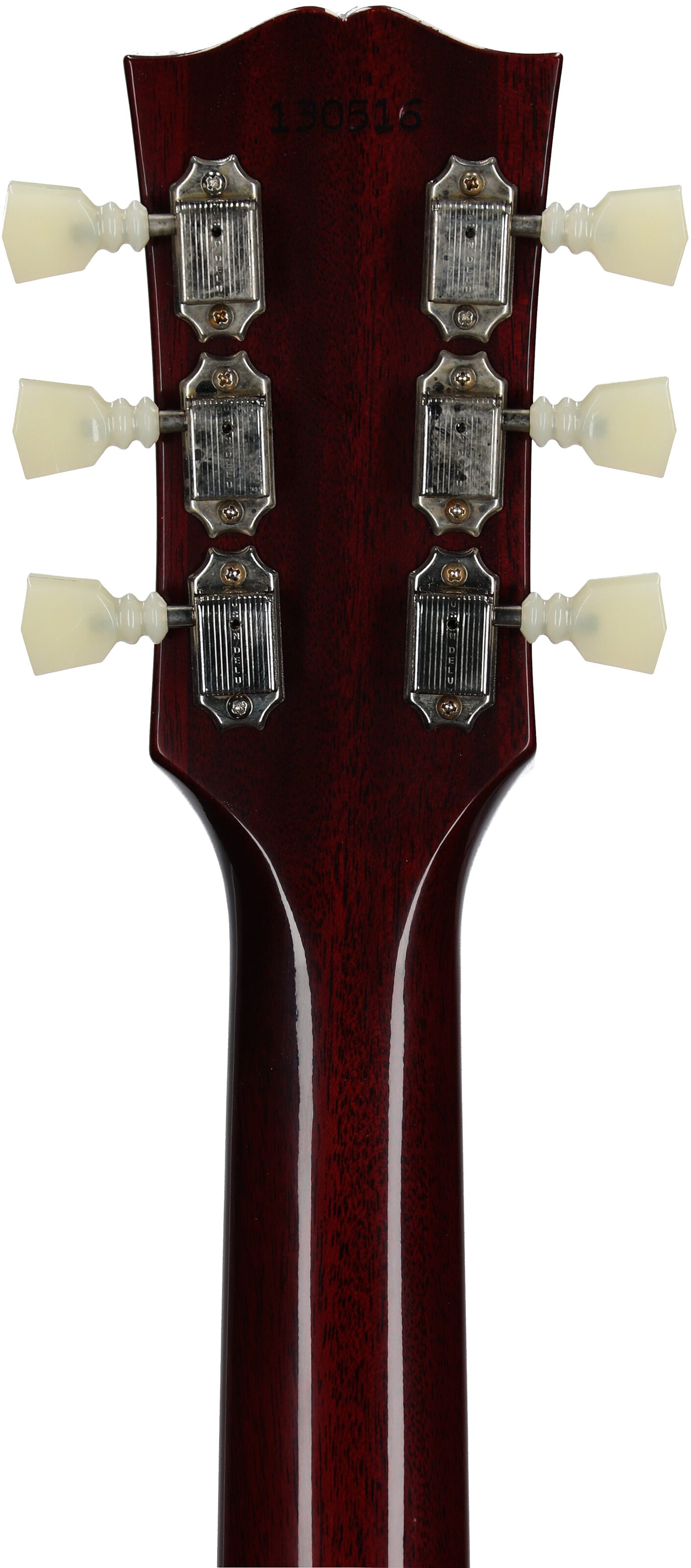 Gibson Custom '64 ES-335 Reissue VOS Electric Guitar (with Case), 60s Cherry, Serial Number 130516, Headstock Straight Back