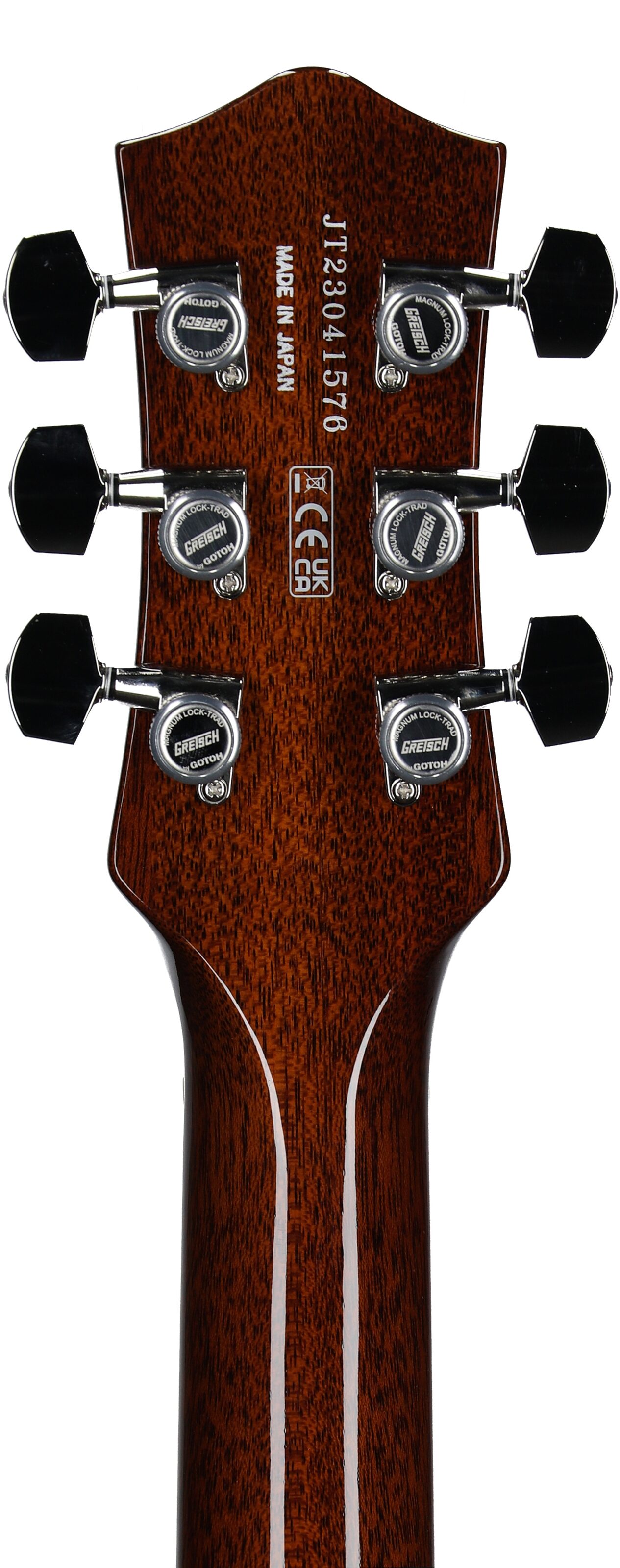 Gretsch G6130T Limited Edition Sidewinder Electric Guitar (with Case), Bourbon, Serial Number JT23041576, Headstock Straight Back