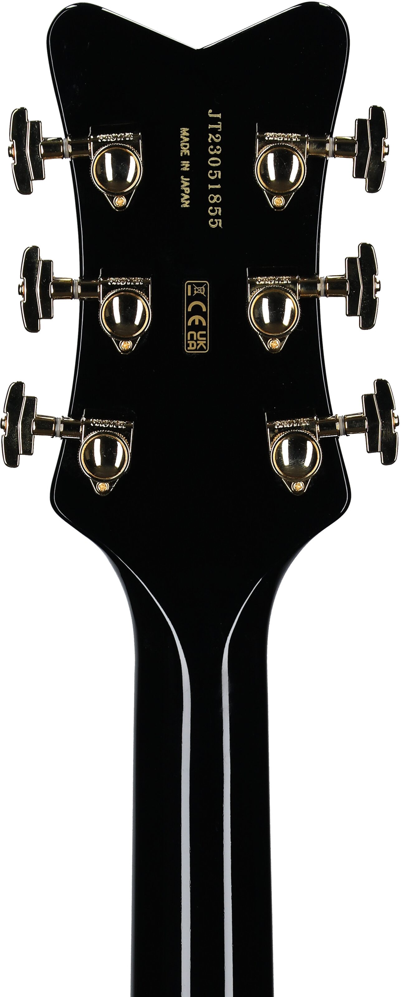 Gretsch G6134TG Limited Edition Paisley Penguin Electric Guitar (with Case), Black Paisley Penguin, Serial Number JT23051855, Headstock Straight Back