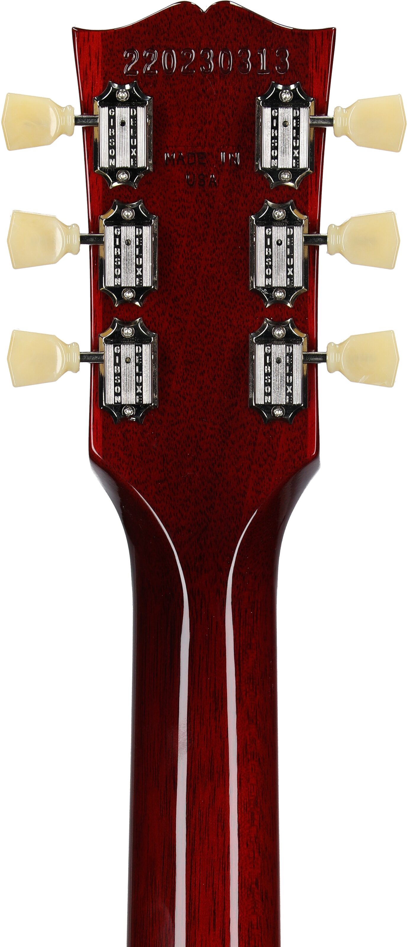 Gibson Les Paul Standard 50s Custom Color Electric Guitar, Figured Top (with Case), Cherry, Serial Number 220230313, Headstock Straight Back