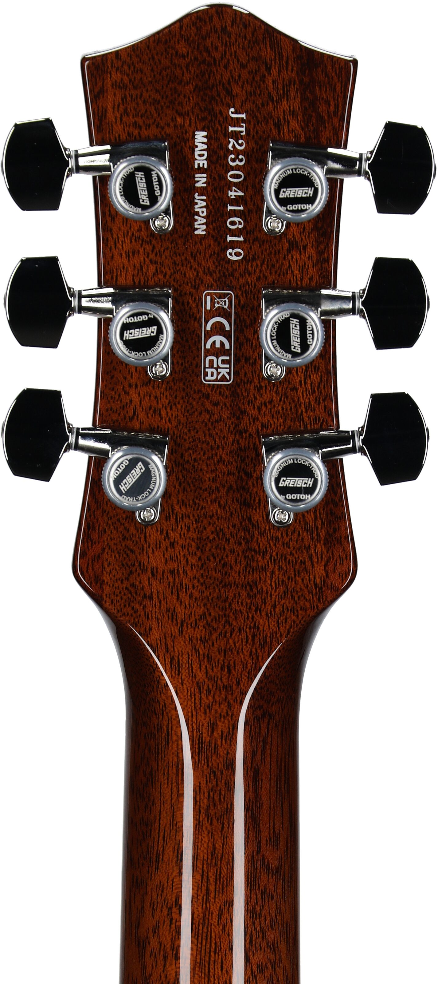 Gretsch G6130T Limited Edition Sidewinder Electric Guitar (with Case), Bourbon, Serial Number JT23041619, Headstock Straight Back