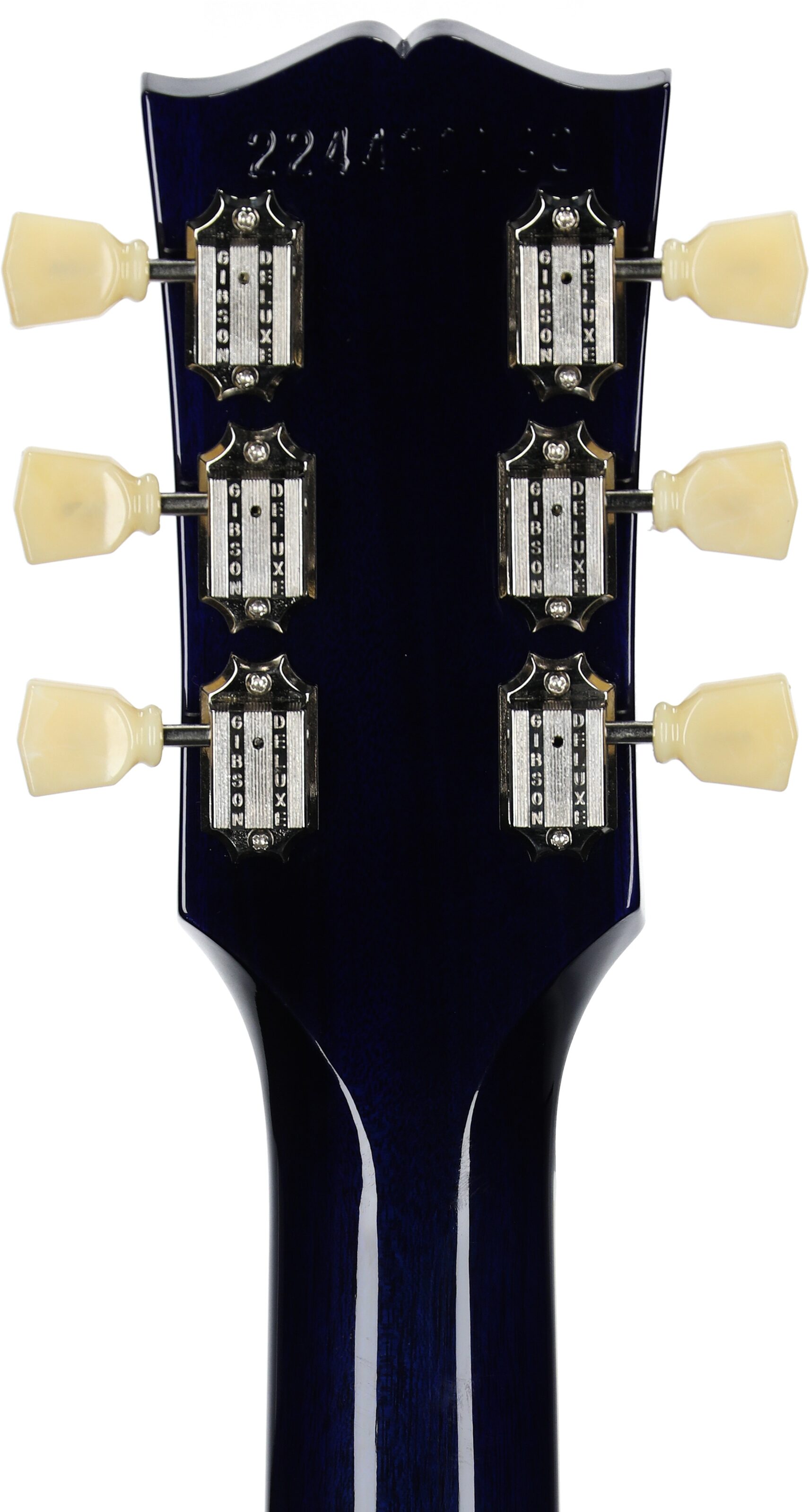 Gibson Les Paul Standard 50s Custom Color Electric Guitar, Figured Top (with Case), Blueberry Burst, Serial Number 224430193, Headstock Straight Back