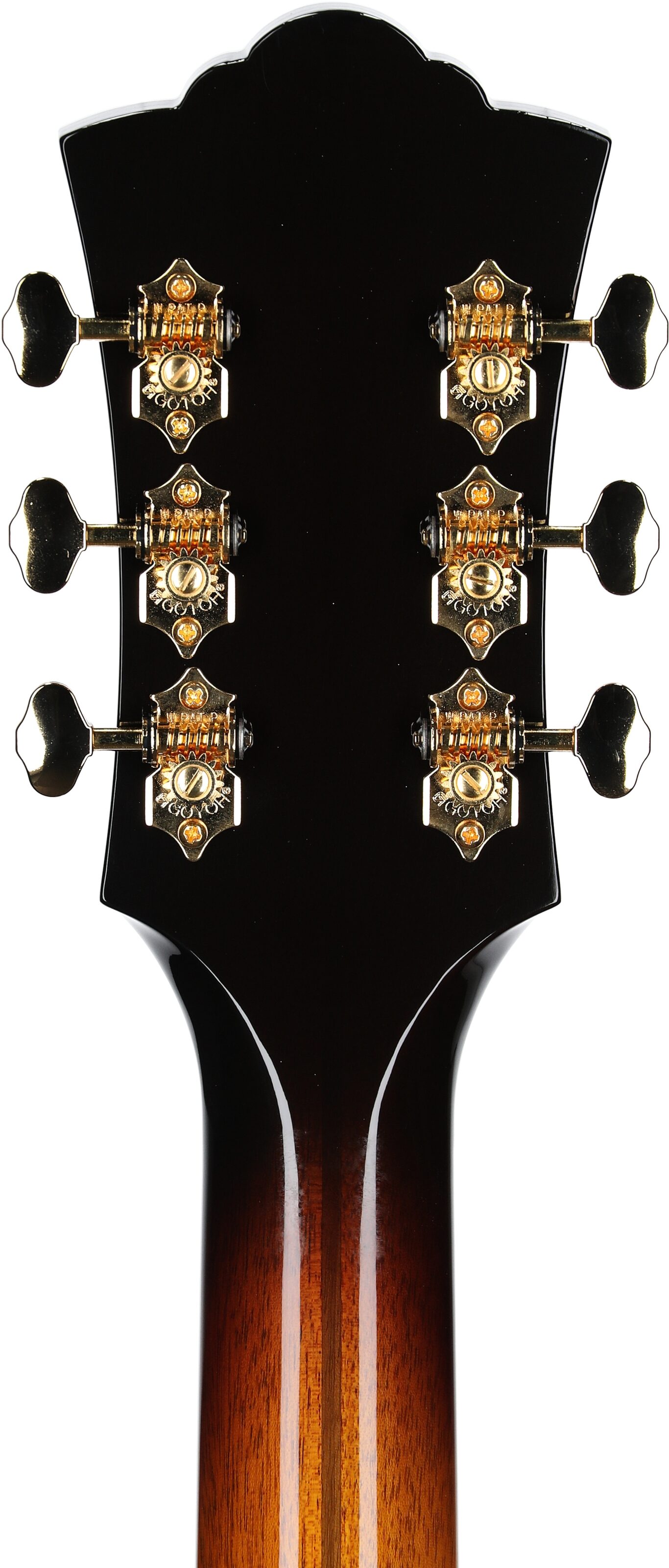 Guild F-55E Maple Jumbo Acoustic-Electric Guitar (with Case), Antique Sunburst, Serial Number C230804, Headstock Straight Back