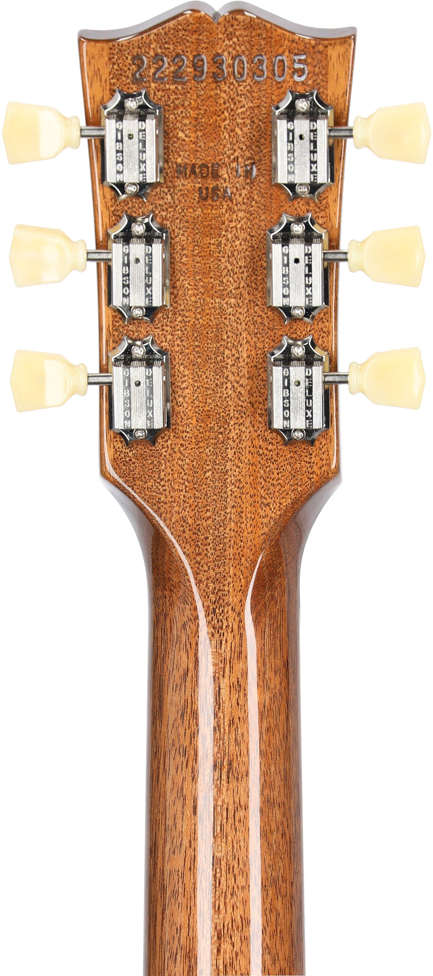 Gibson Les Paul Standard 50s Custom Color Electric Guitar, Figured Top (with Case), Honey Amber, Serial Number 222930305, Headstock Straight Back